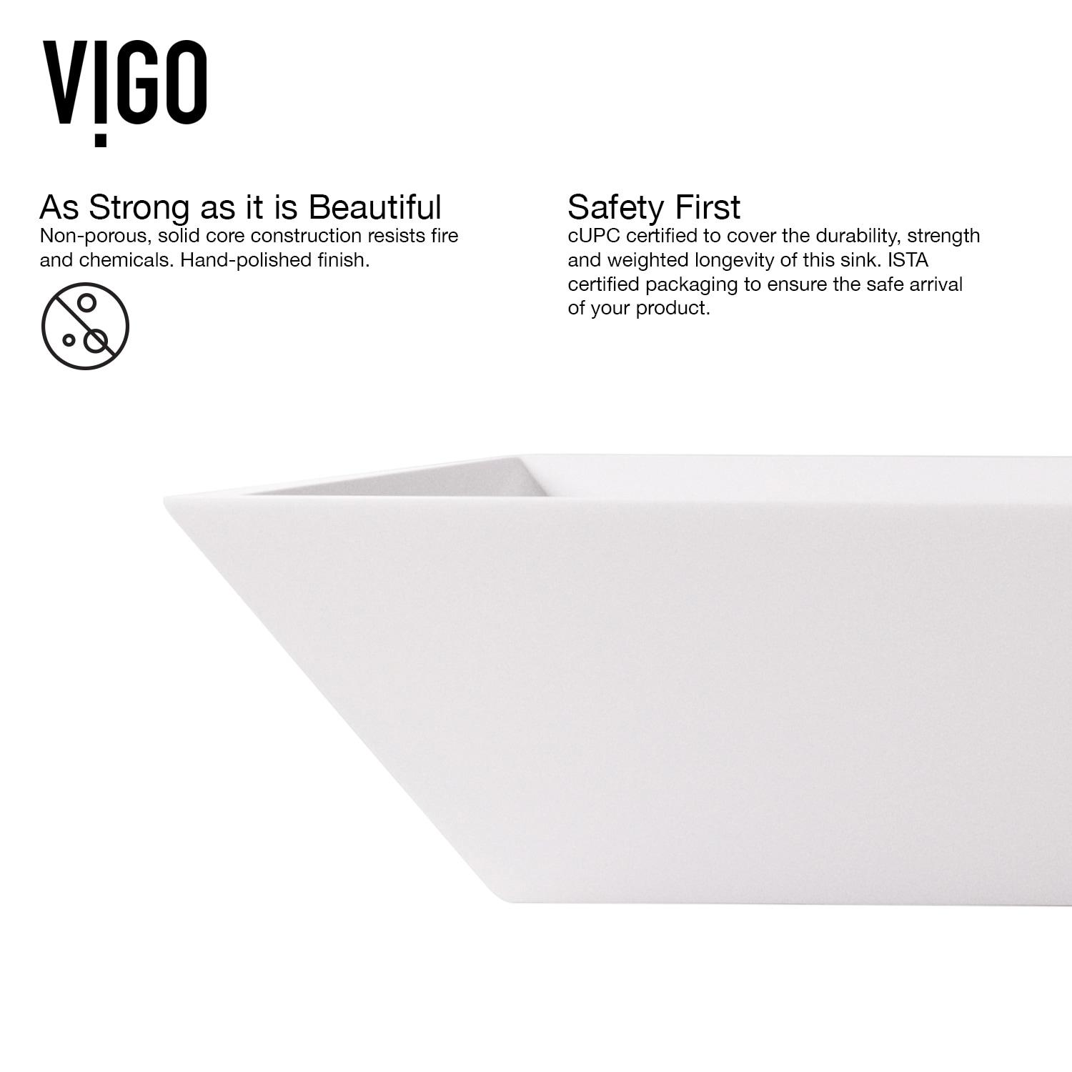 Vinca 18" L x 14" W x 5" H Matte White Handmade Rectangular Vessel Bathroom Sink