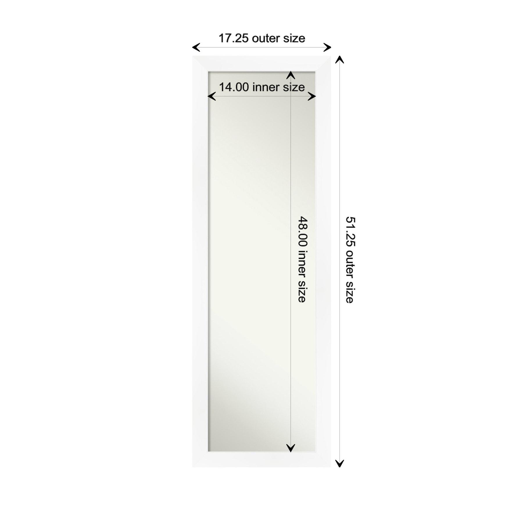 17" x 51" Non-Beveled Cabinet White Narrow Full Length on The Door Mirror - Amanti Art: Bedroom Body Mirror, Easy to Hang