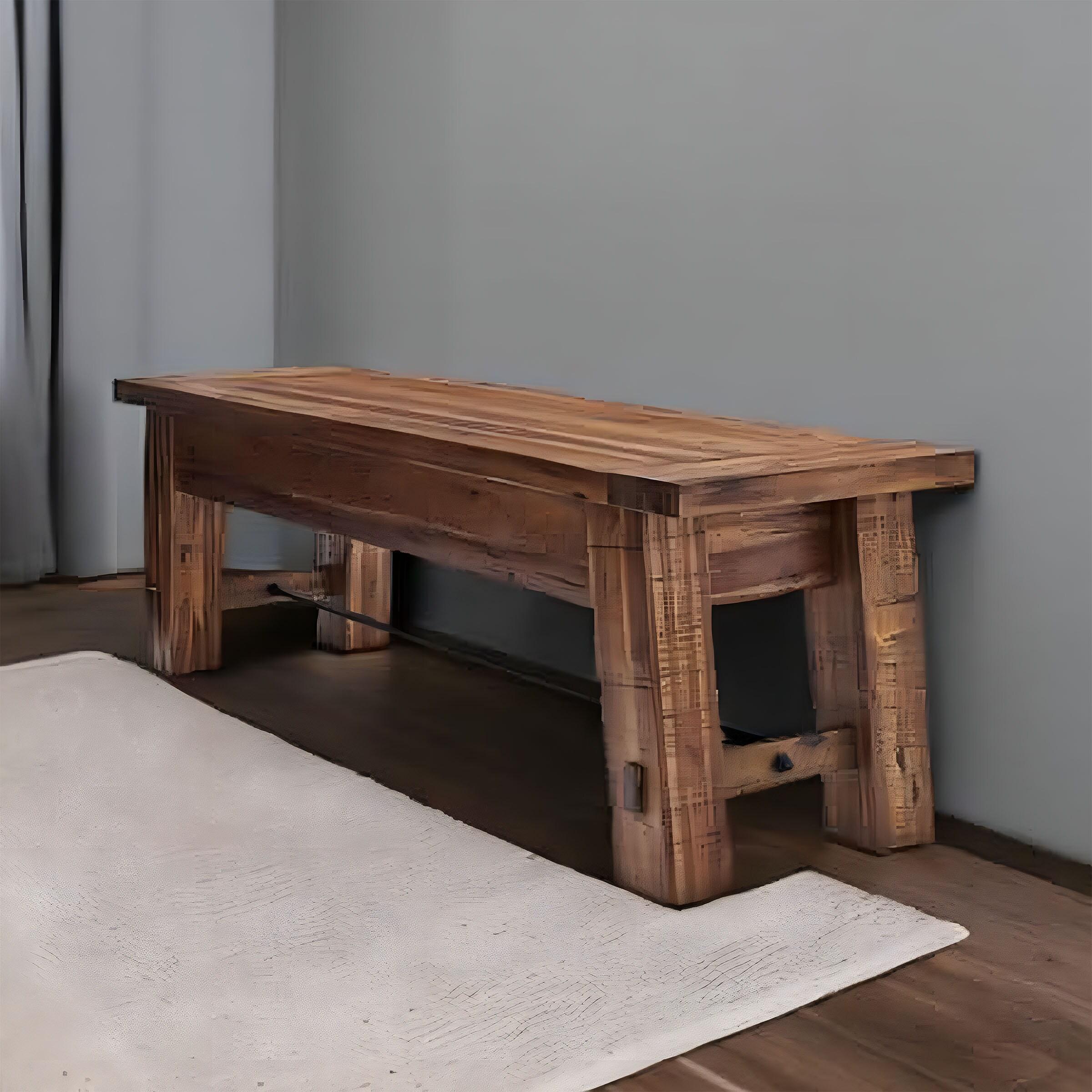 Durango Wood Entryway/Dining Bench Dark Brown - Alaterre Furniture: Industrial Accent, 60" Long