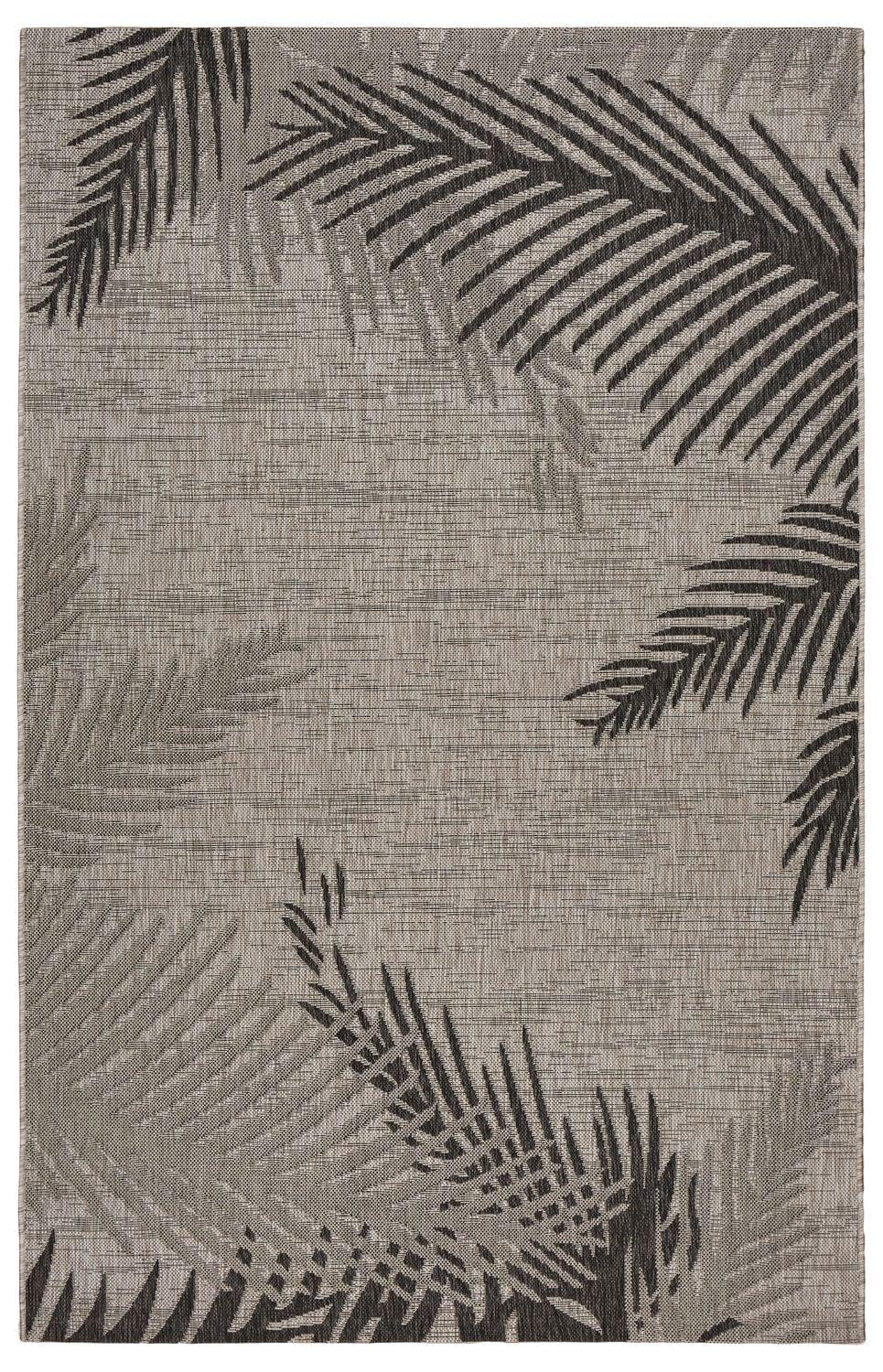 Ox Bay Carmindy 7'9" x 9'5" Black Tropical Palms Indoor/Outdoor Area Rug