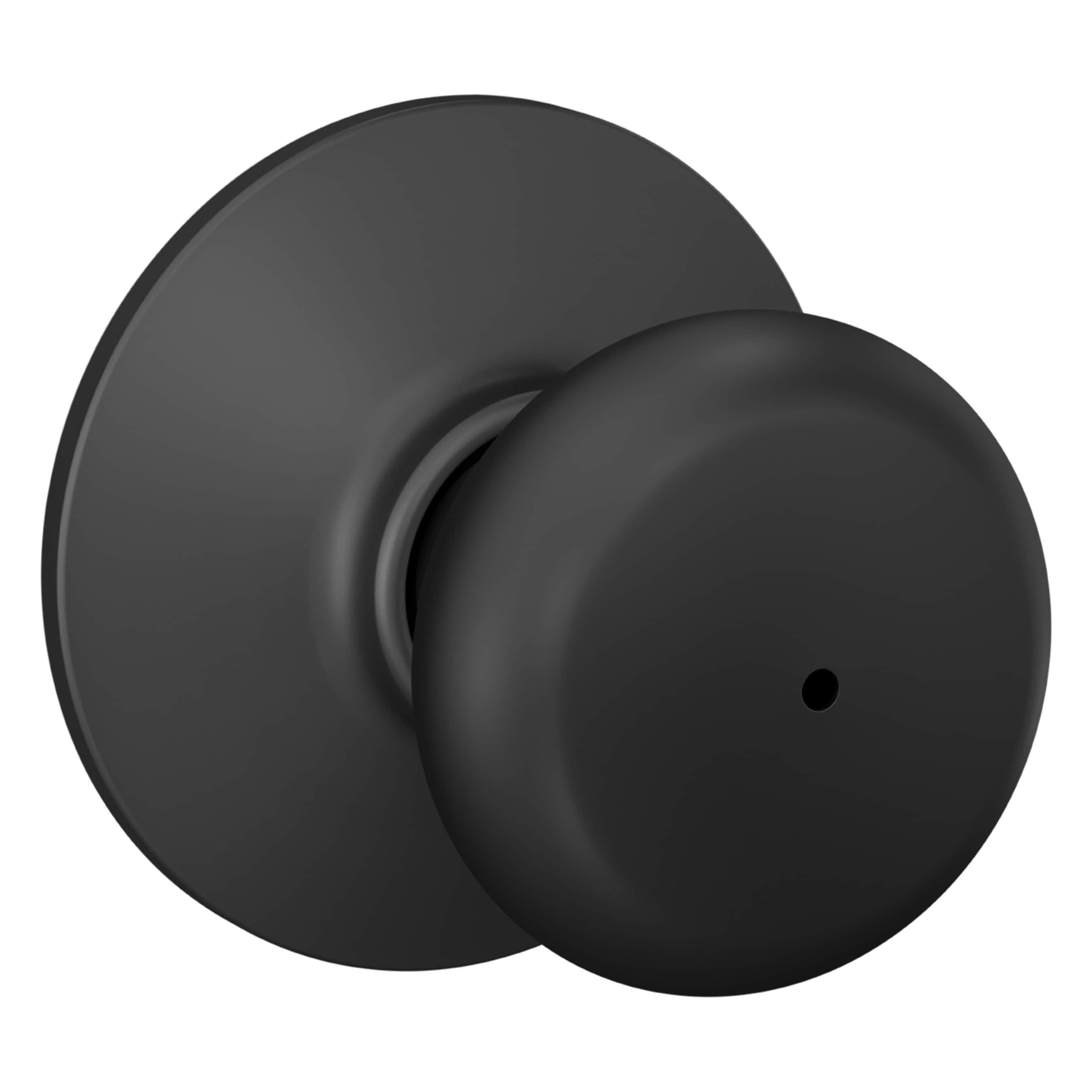 Schlage F-Series Plymouth Matte Black Privacy Knob Right or Left Handed
