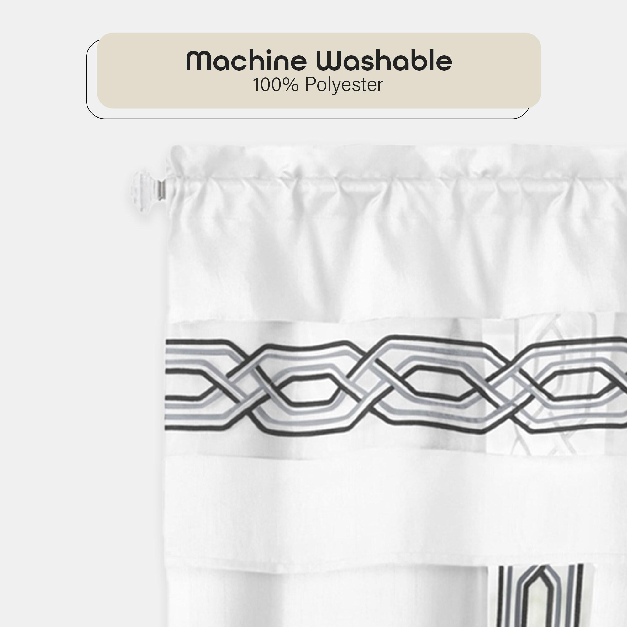 Achim Paige Rod Pocket 5 Piece Light Filtering Curtain Set, White, 55" x 63"