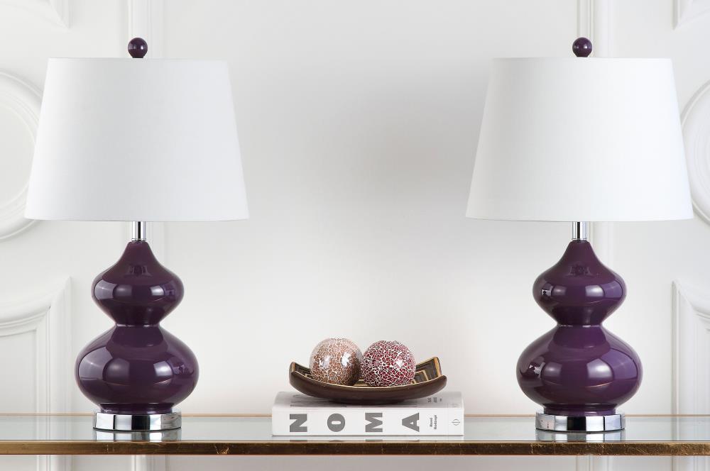 Eva Double Gourd Table Lamp (Set of 2) - 24 Inch Height - LIT4086 - Dark Purple - Safavieh