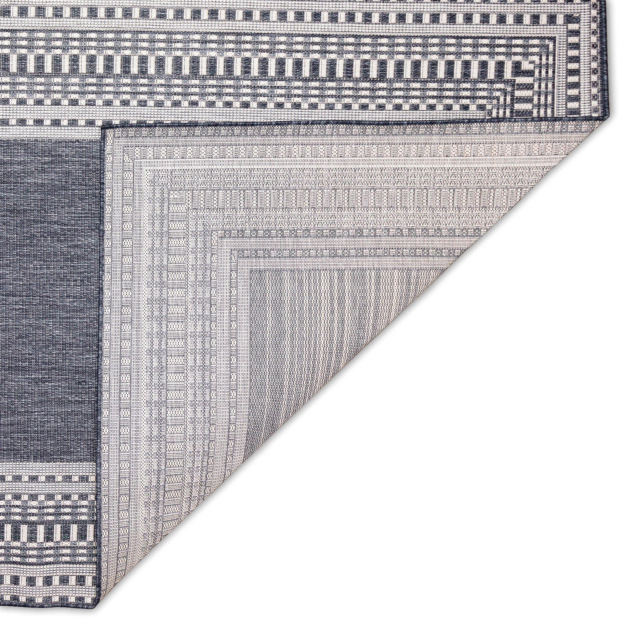 Liora Manne Malibu Etched Border Indoor/Outdoor Rug Navy 3'3" x 4'11"