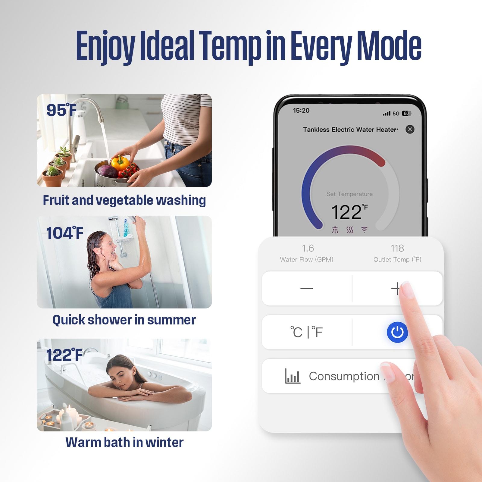 Westinghouse Apolo Performance 27 kW 6.3 GPM 240-Volt Smart WiFi Control Tankless Electric Water Heater