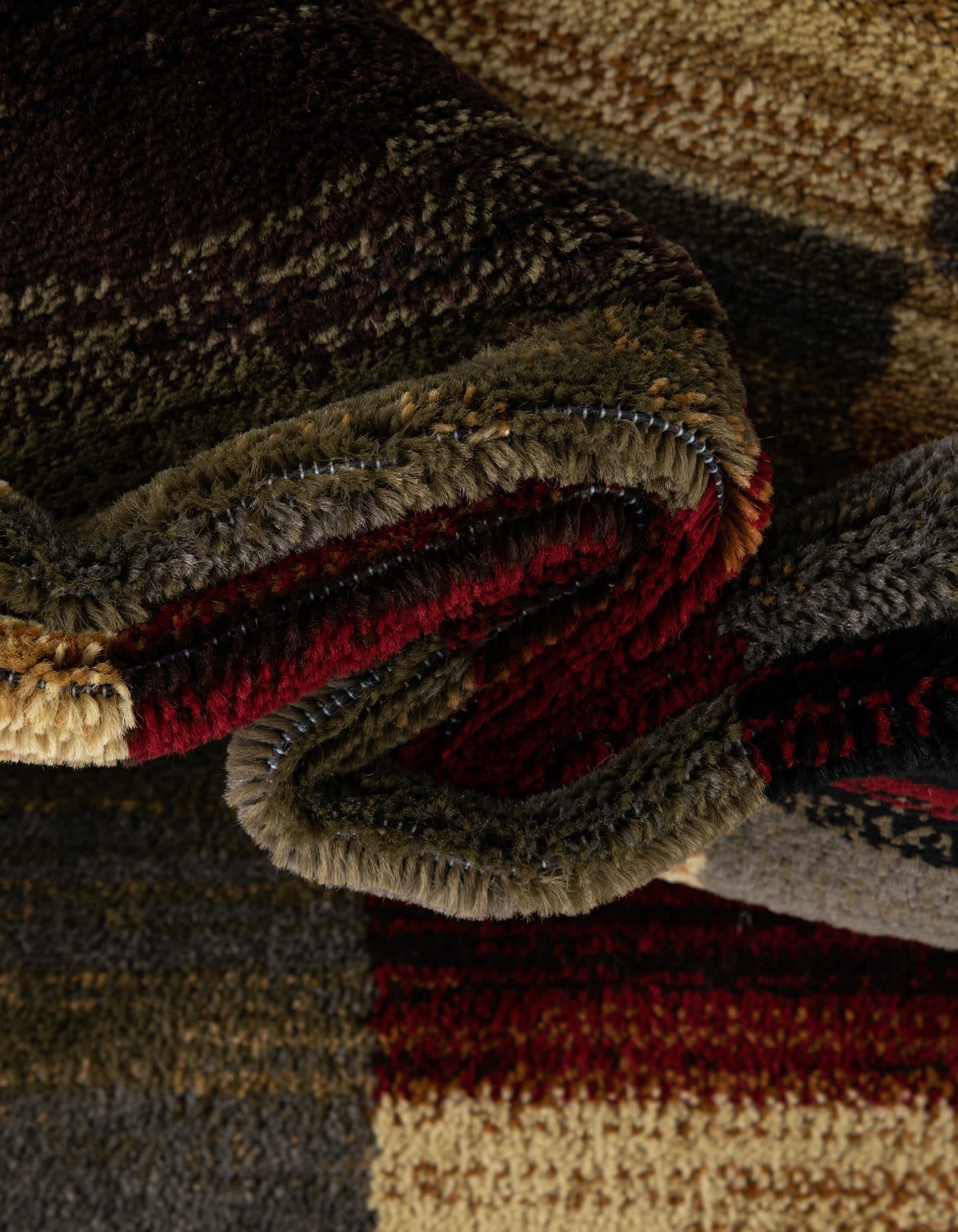 Unique Loom Barista Collection Area Rug - Gava (7' 1" Square Multi/Brown)