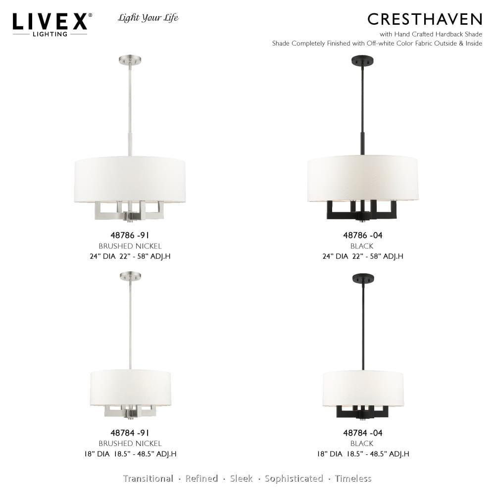 Livex Lighting Cresthaven 4 - Light Chandelier in  Brushed Nickel