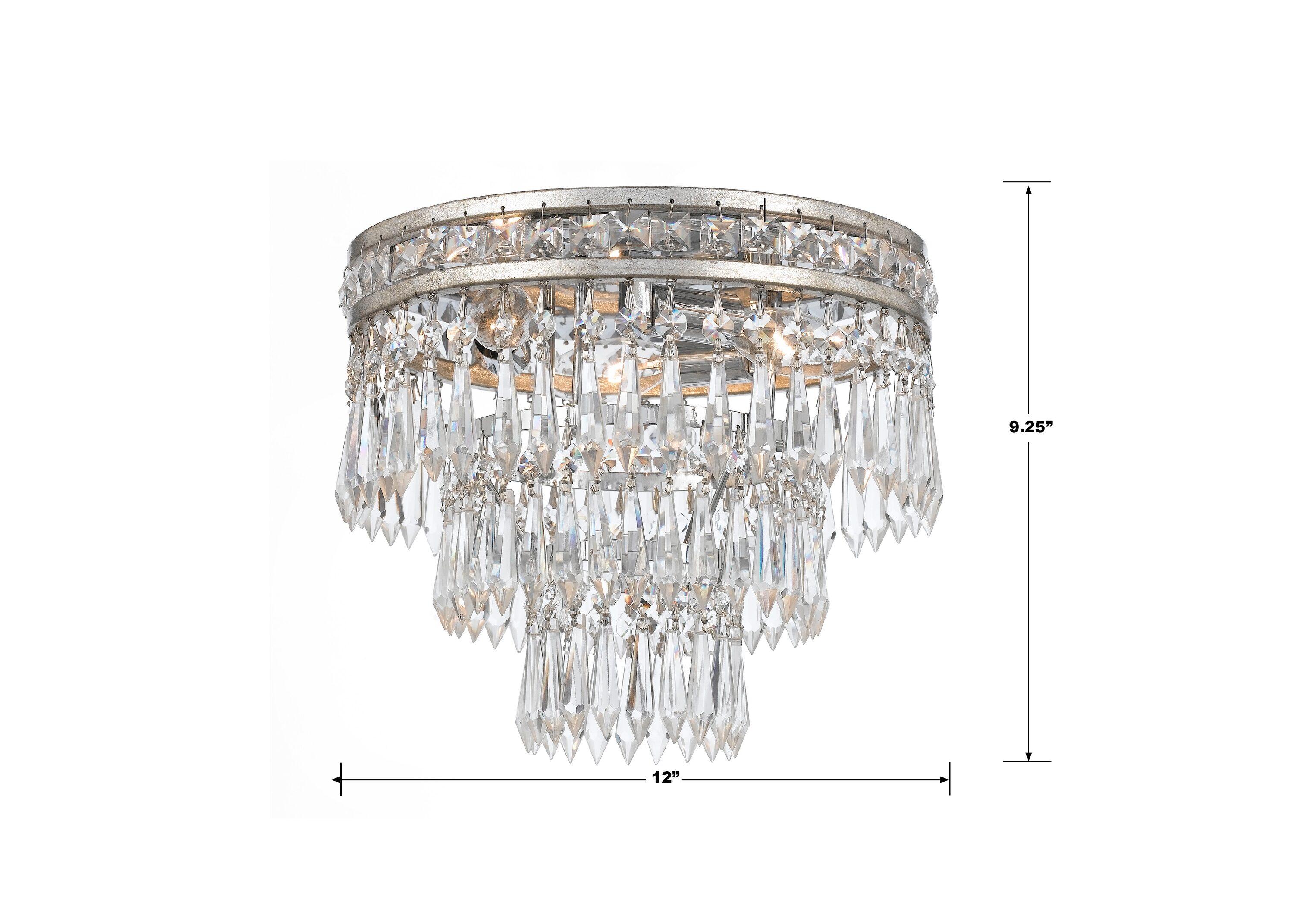 Crystorama Lighting Mercer 3 - Light Flush Mount in  Olde Silver