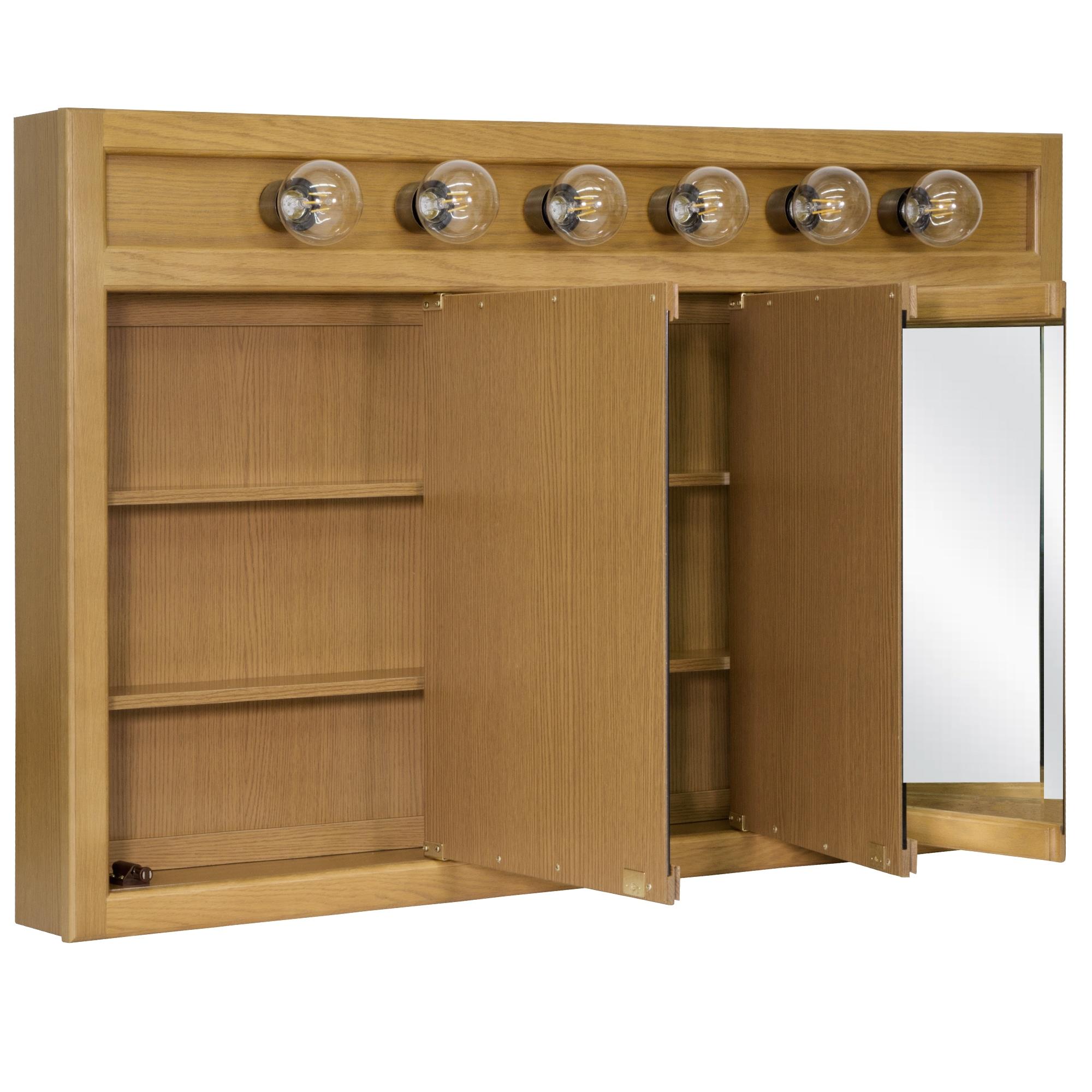 Richland 48-Inch Lighted Wood Medicine Cabinet in Nutmeg Oak