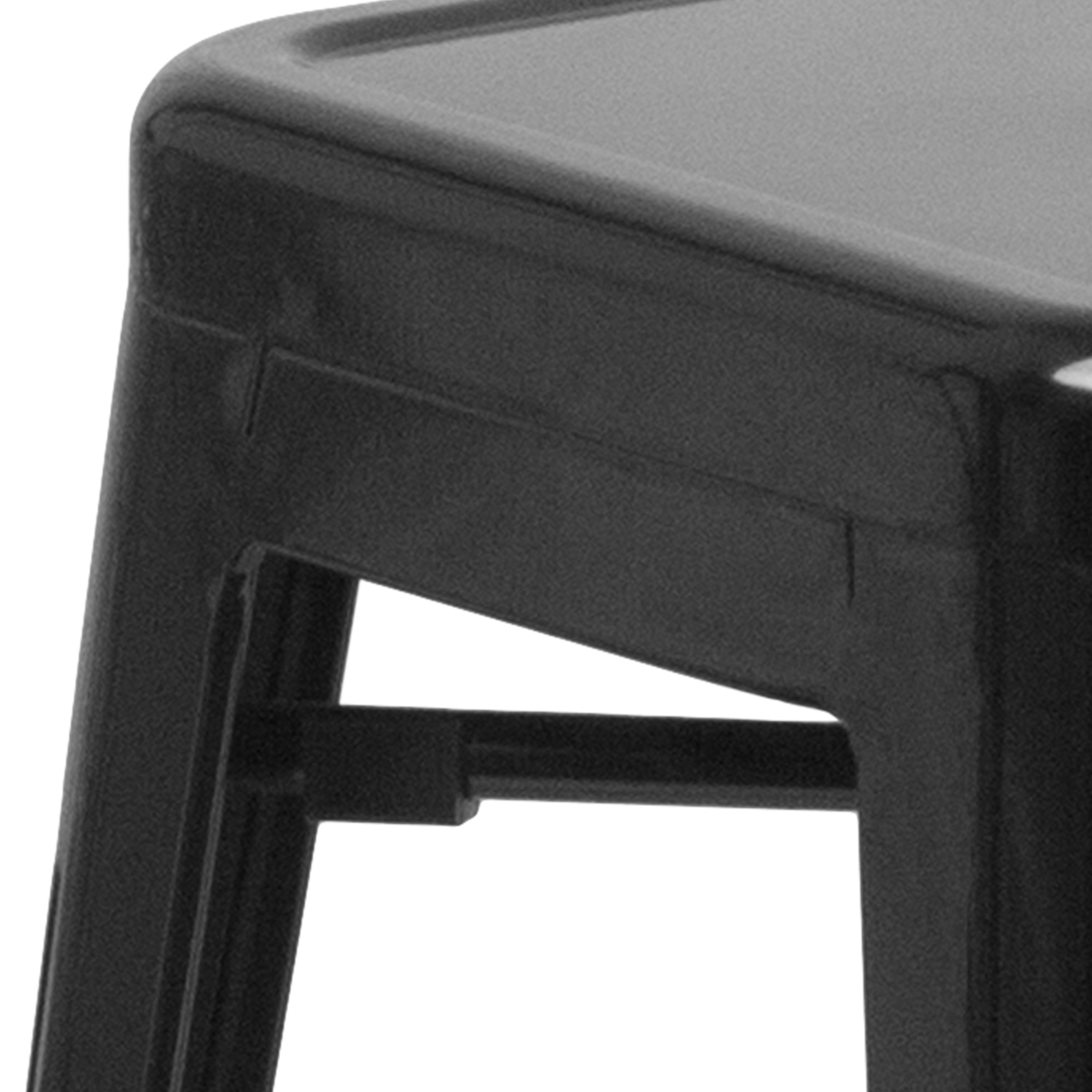 Flash Furniture Commercial Grade 30" High Backless Black Metal Indoor-Outdoor Barstool with Square Seat