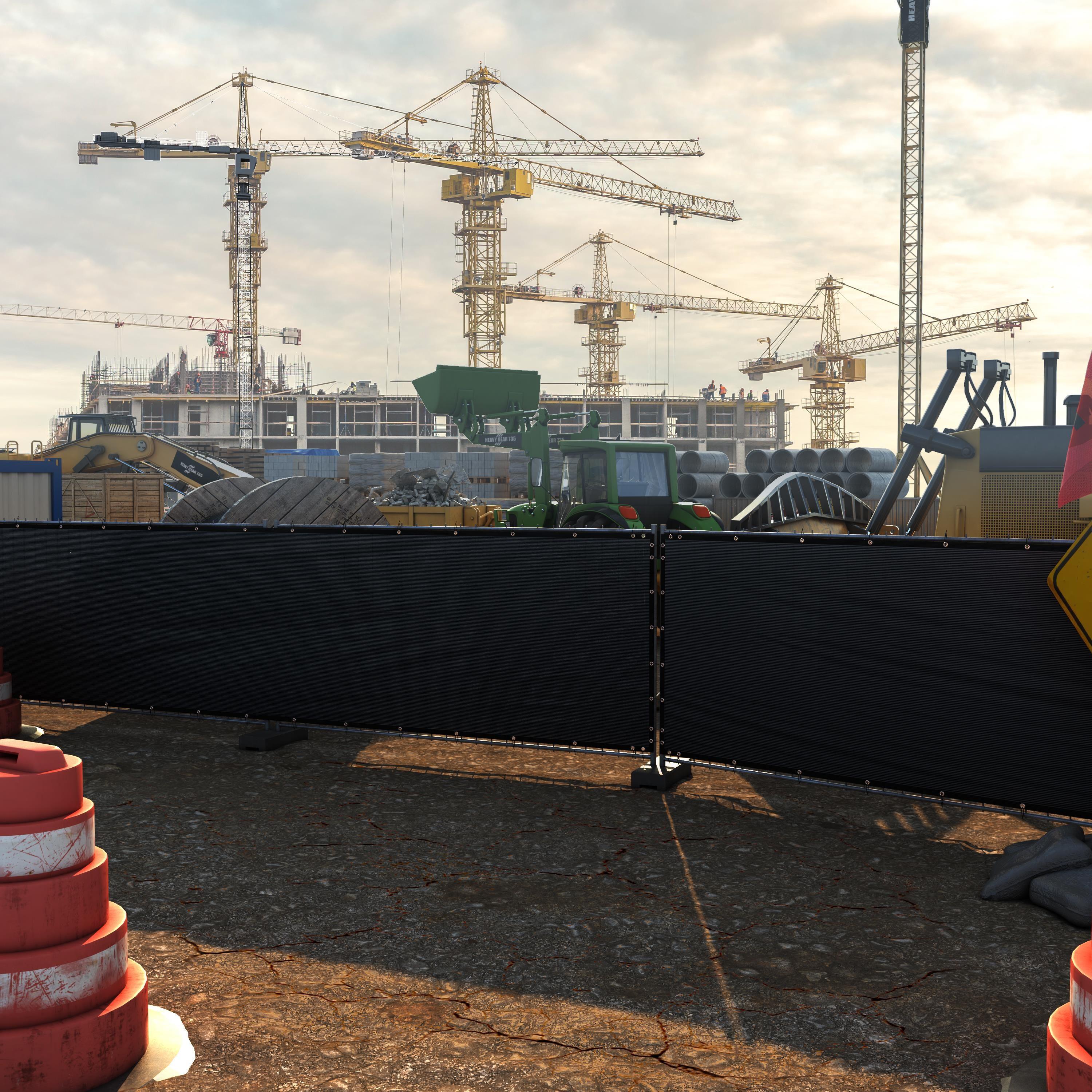 ColourTreeUSA ColourTree 10' 12' 25' 50' Black Fence Privacy Screen Windscreen Cover Fabric Shade Tarp Mesh Cloth Commercial Grade 170 GSM 4' x 10'