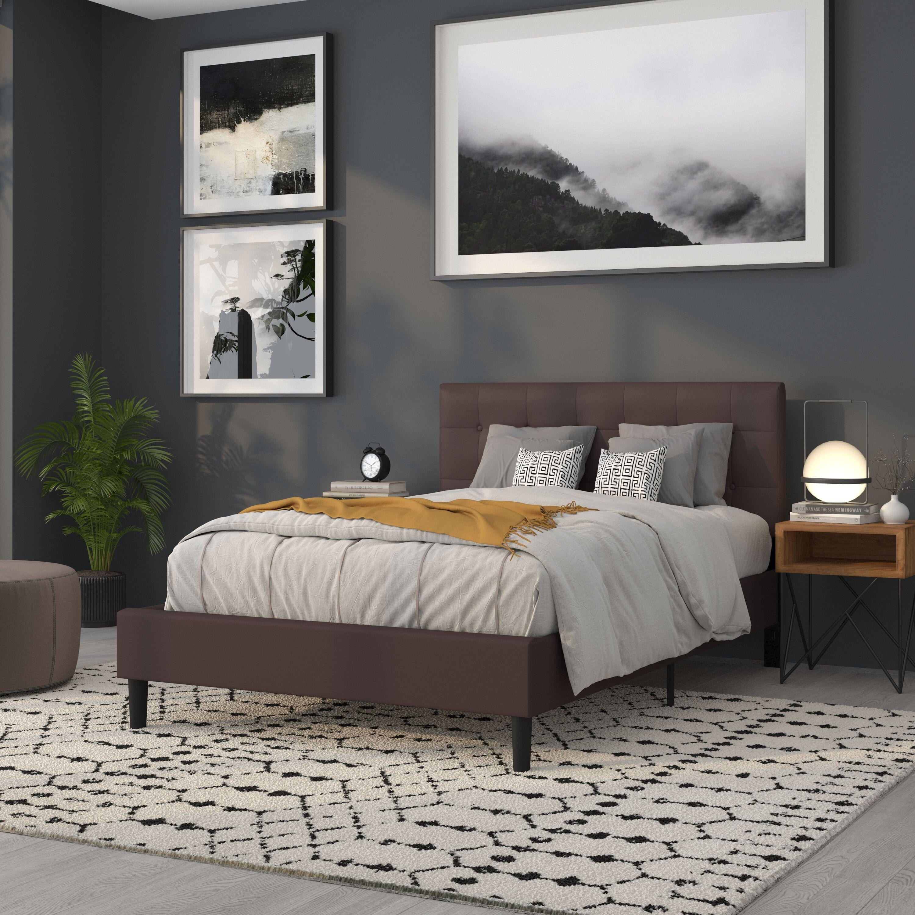 Flash Furniture Lennox Tufted Upholstered Full Size Headboard in Brown Vinyl