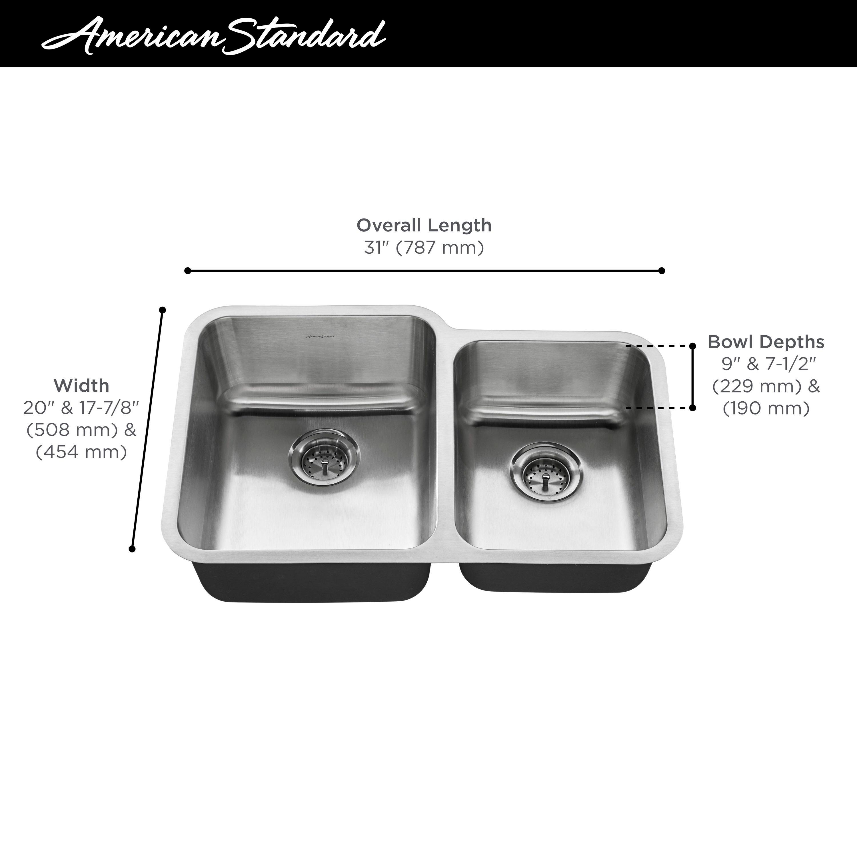 Danville 31x20 In Undermount Double-Bowl Residential Kitchen Sink