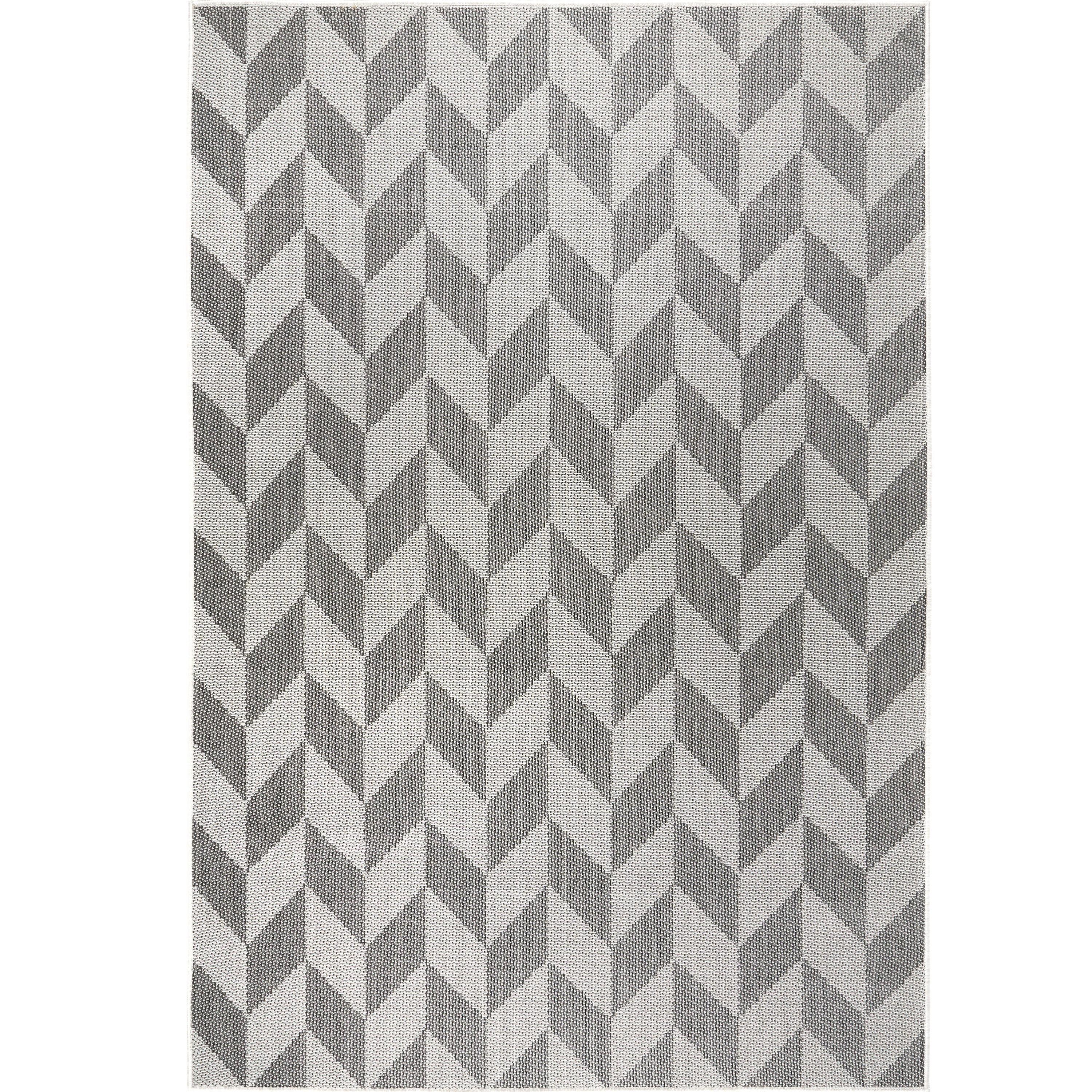 Nicole Miller New York Patio Country Danica Geometric Indoor/Outdoor Area Rug, Black/Grey