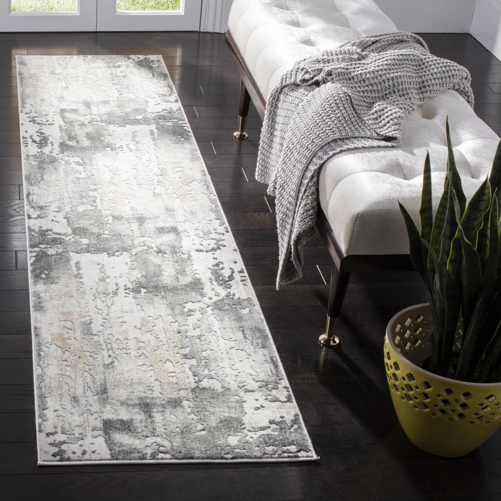 Madison MAD425 Power Loomed Indoor Runner Rug - Grey/Beige - 2'2"x14' - Safavieh