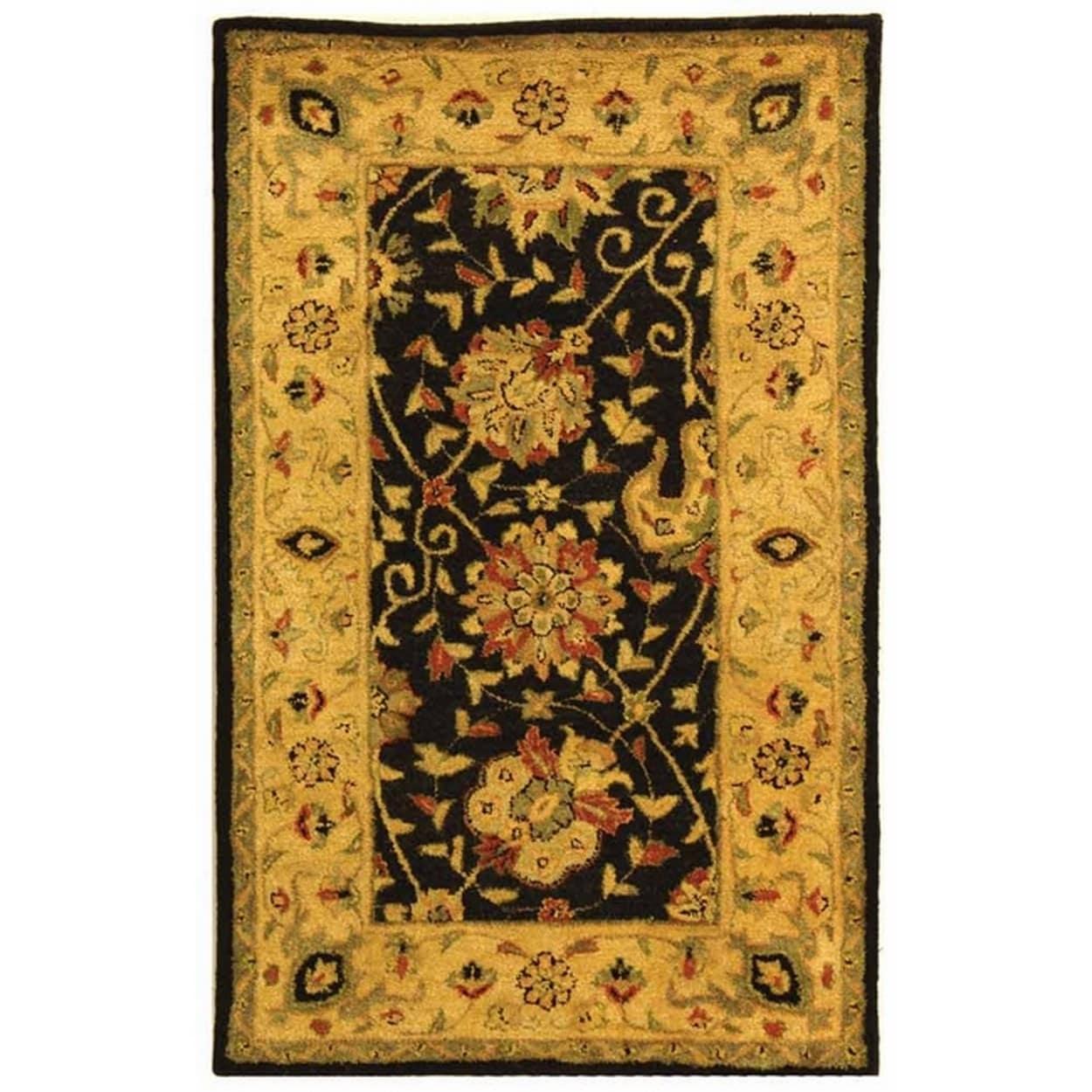 Antiquity AT21 Hand Tufted Indoor Accent Rug - Black - 3'x5' - Safavieh