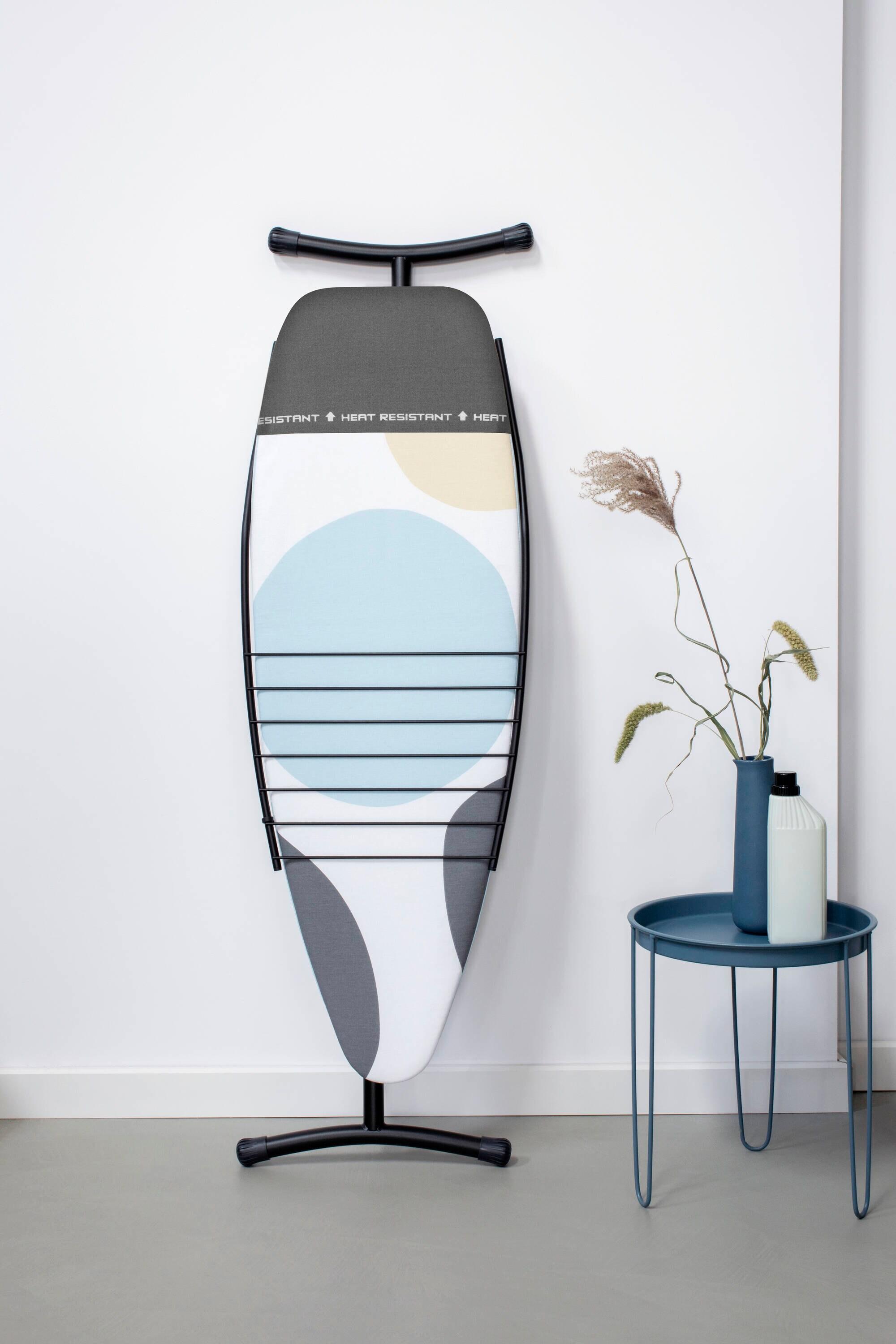 Brabantia Size D XL Ironing Board with Linen Rack and Heat Resistant Parking Zone Spring Bubbles Cover & Reviews | Wayfair