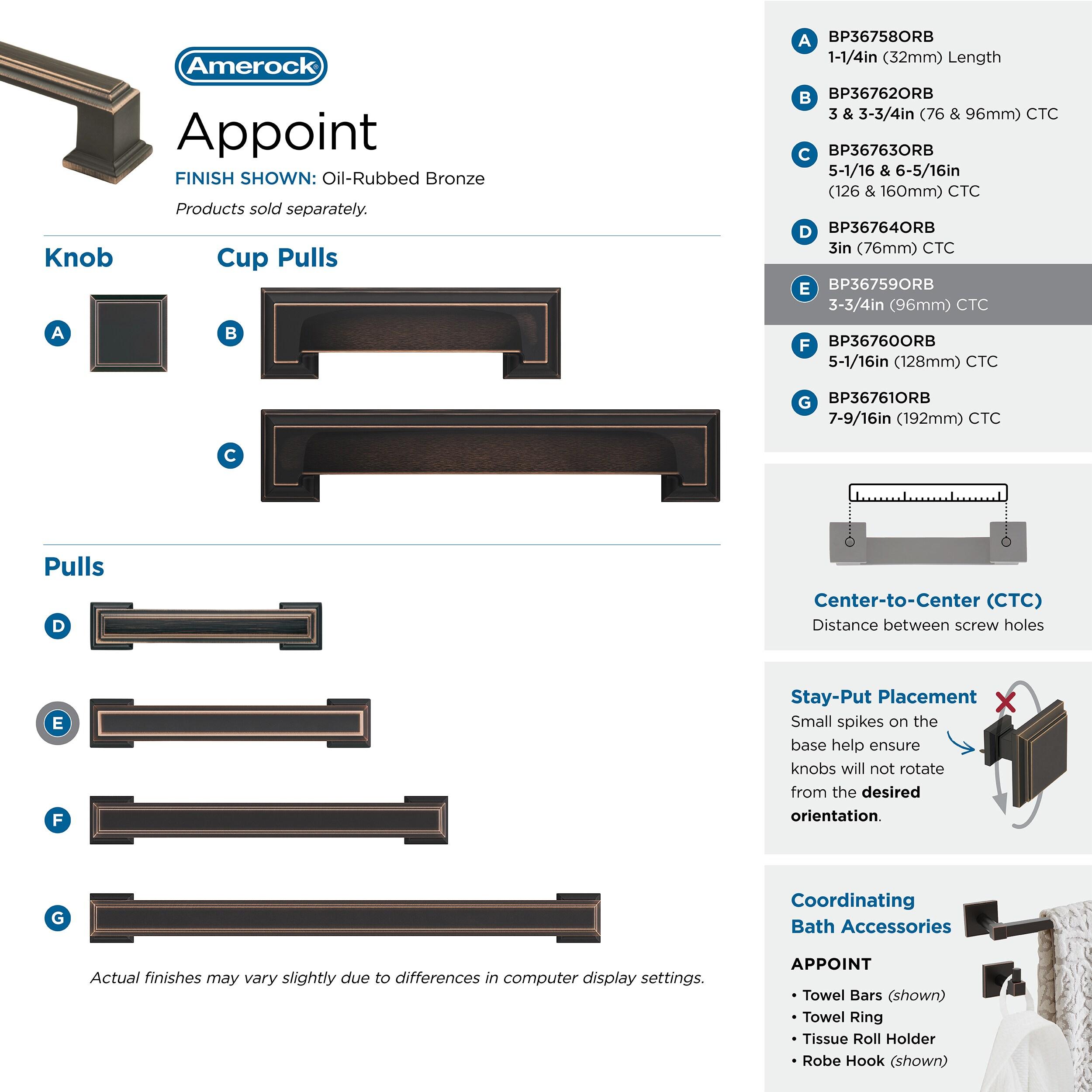 Appoint 3 3/4" Center To Center Bar Pull