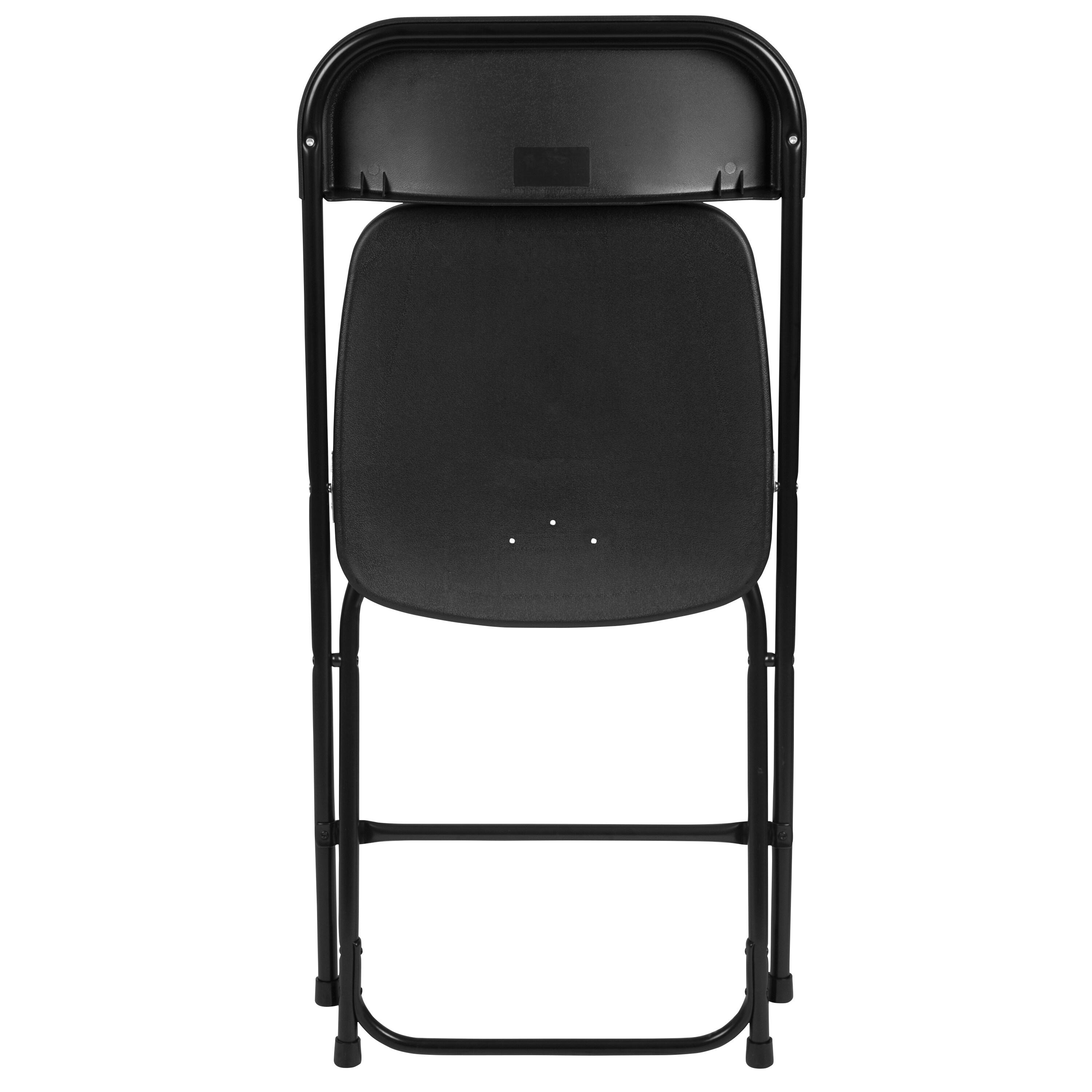 Flash Furniture Hercules Series Plastic Folding Chair Black - 6 Pack 650LB Weight Capacity Comfortable Event Chair-Lightweight Folding Chair