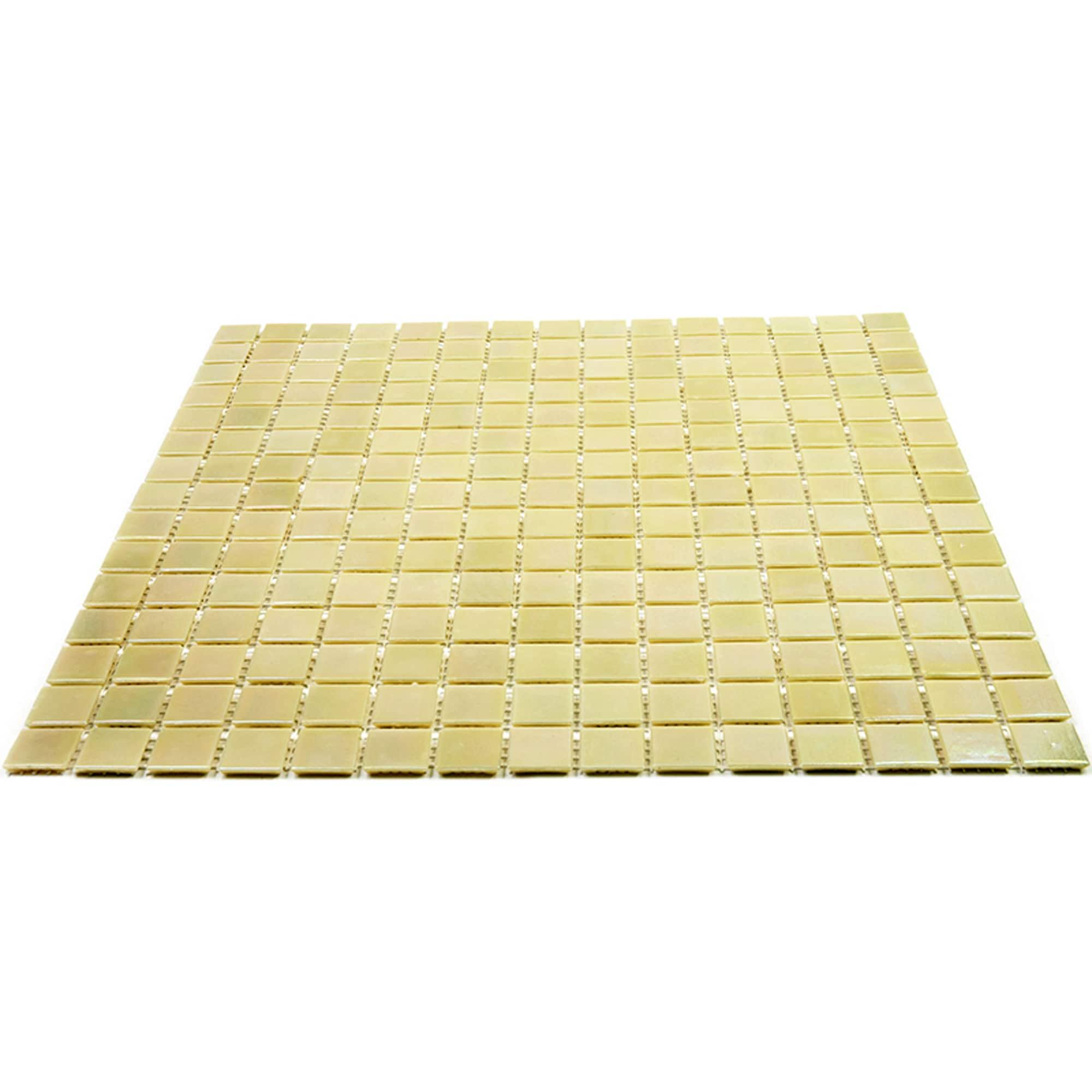 Apollo 12" x 12" Glossy Beige Glass Mosaic Wall and Floor Tile