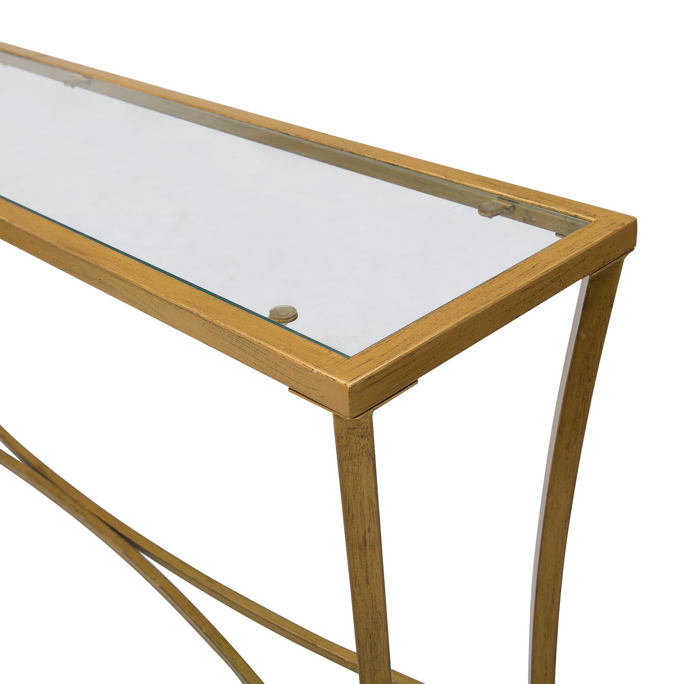 Carolina Classics Palin Glass Top Console Table in Antique Gold