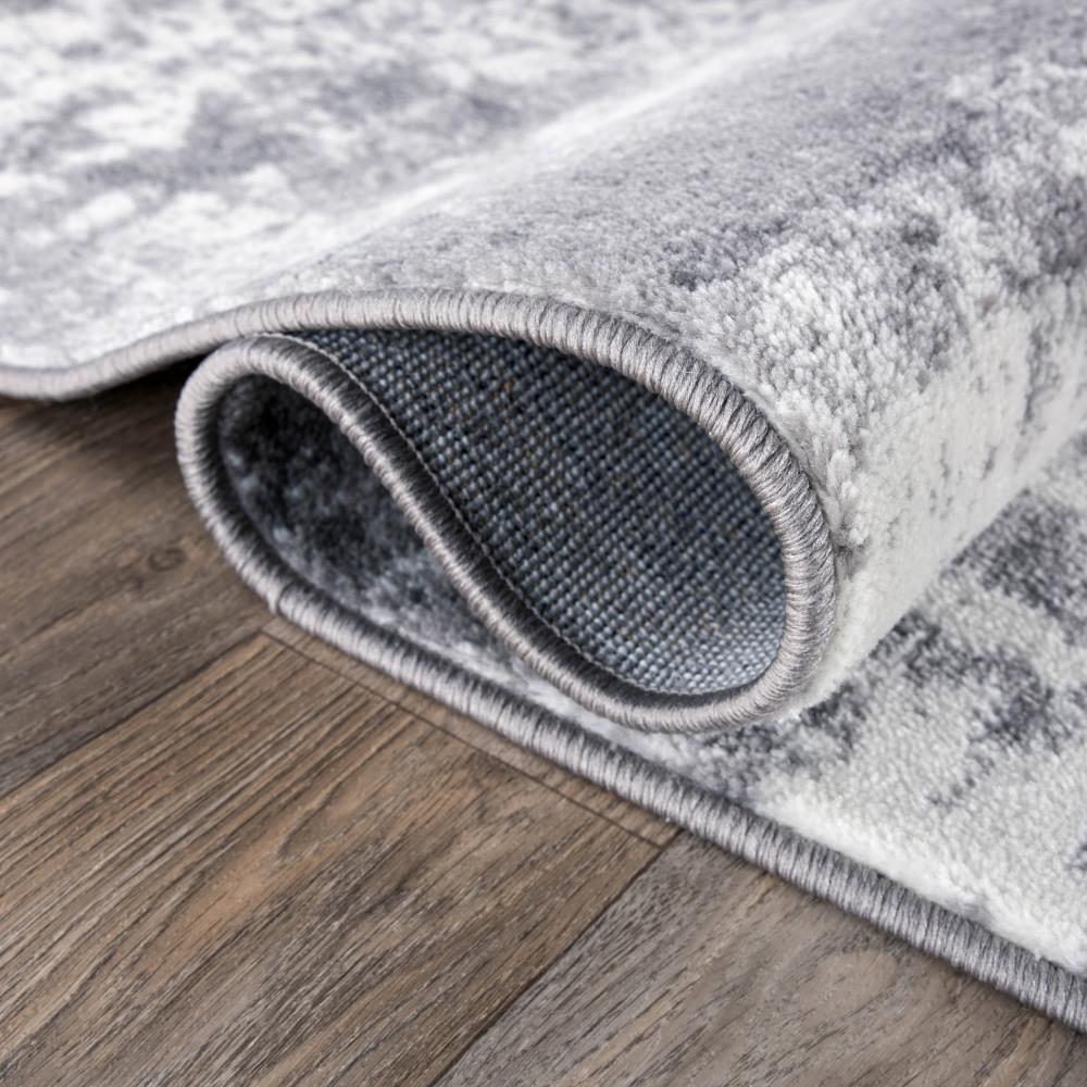 World Rug Gallery Distressed Abstract Watercolor Gray 5' x 7' Area Rug
