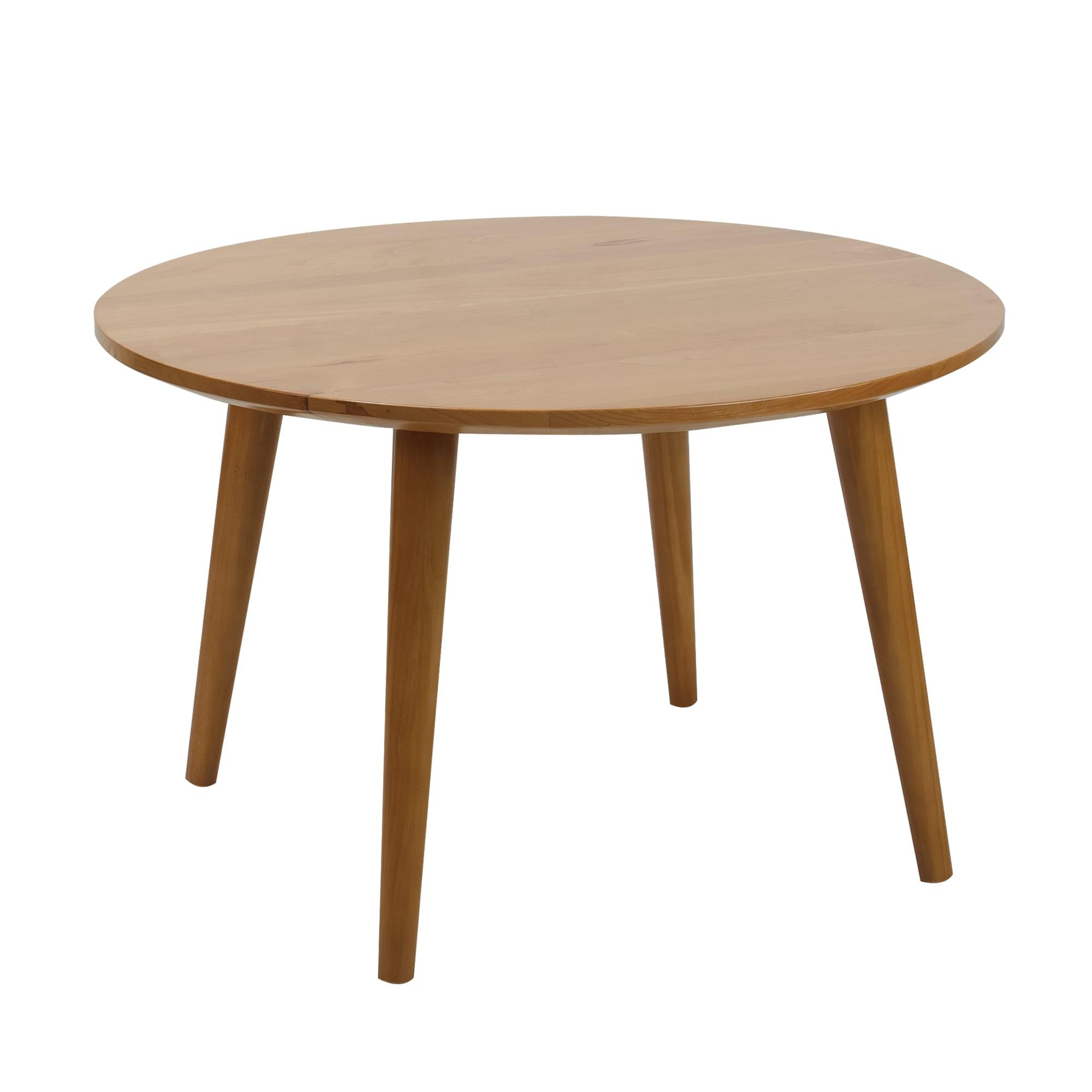 Mesa Natural Cherry Round Coffee Table with Maple Top and Storage
