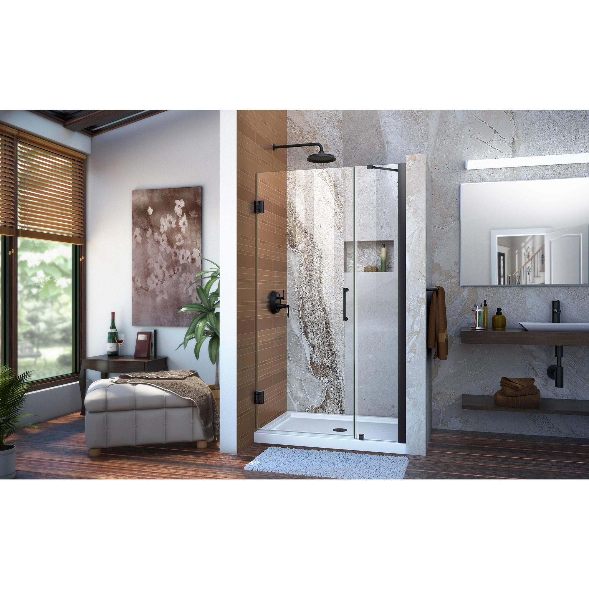 Unidoor 39" W x 72" HHinged Frameless Shower Door with ClearMax™ Technology