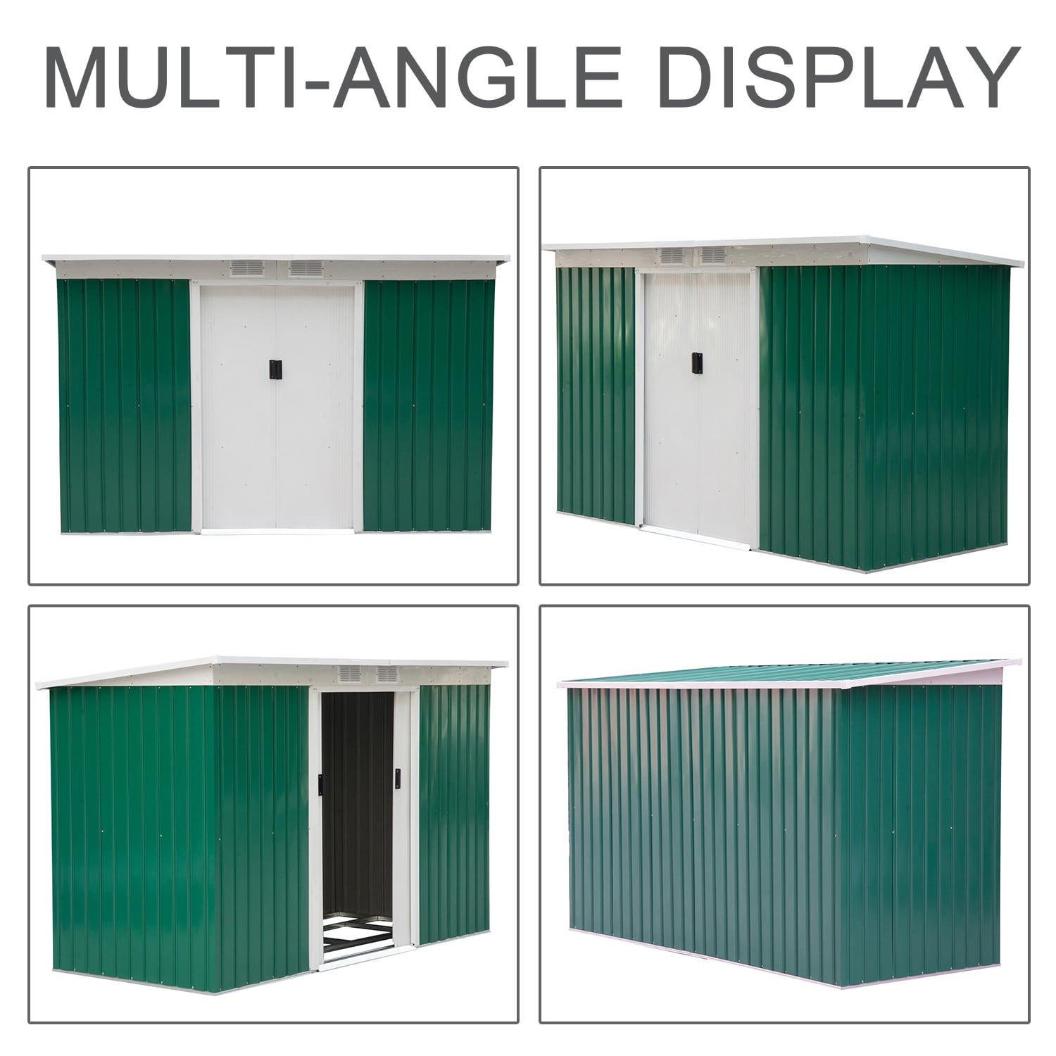 Outdoor Lean-To Metal Storage Shed
