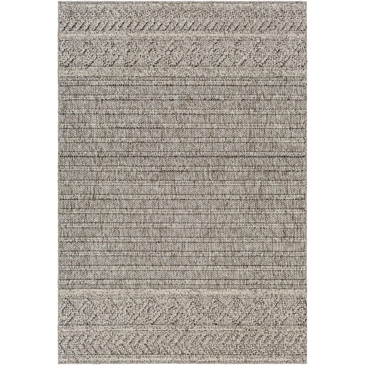 Sarasota Striped 6'4" x 9'0" Black Medium Pile Outdoor Rug