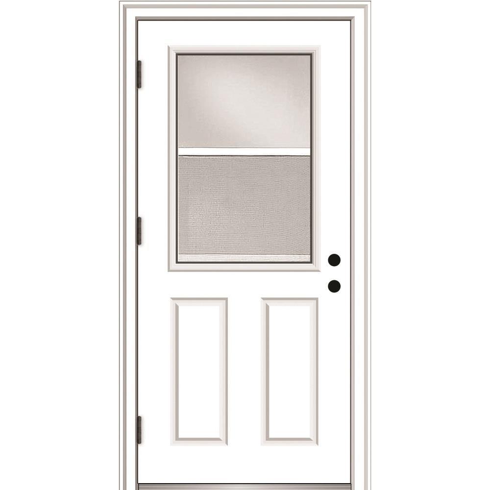 MMI DOOR Clear Glass 80'' Paneled Fiberglass Front Entry Doors