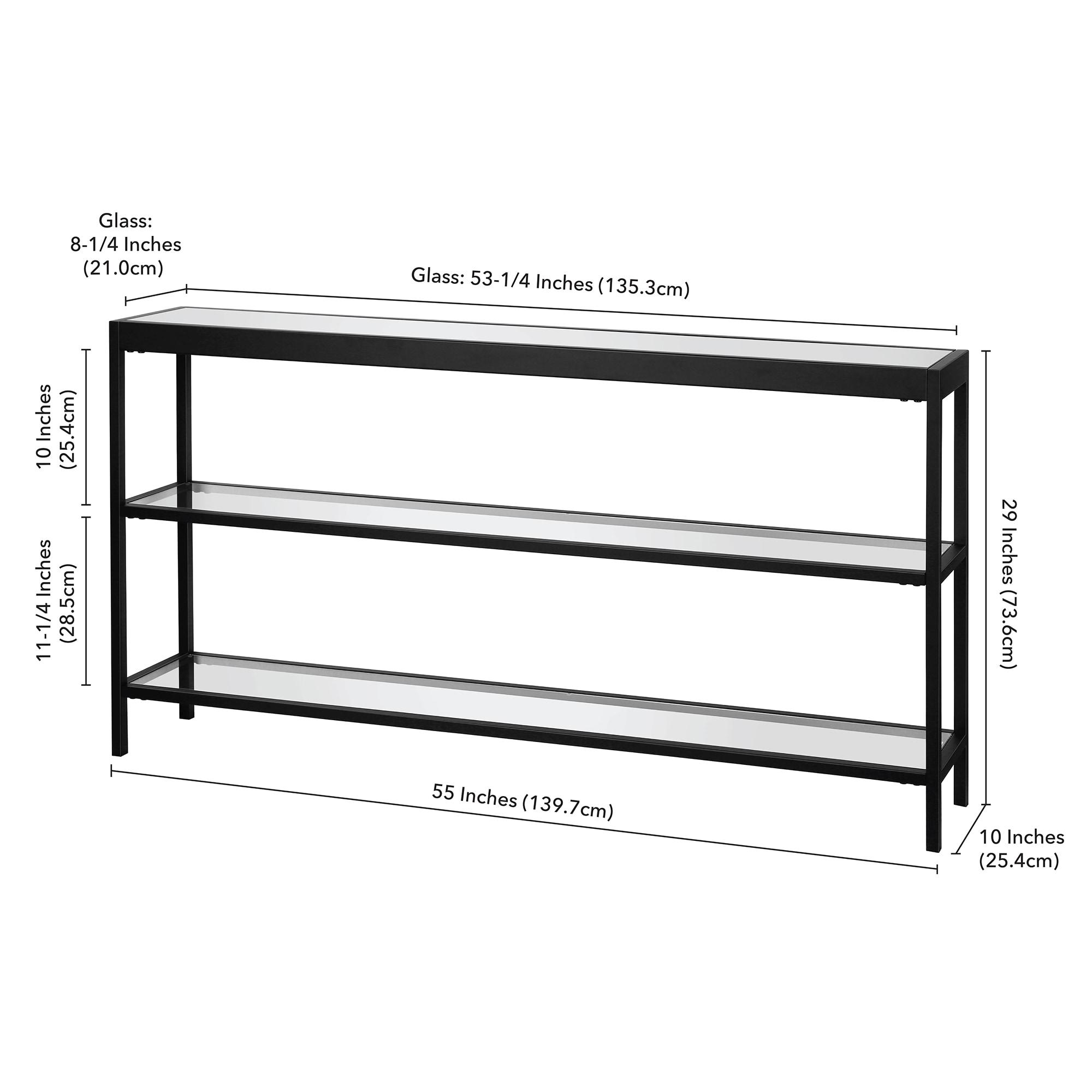 Evelyn&Zoe Alexis 55" Wide Rectangular Console Table, Blackened Bronze