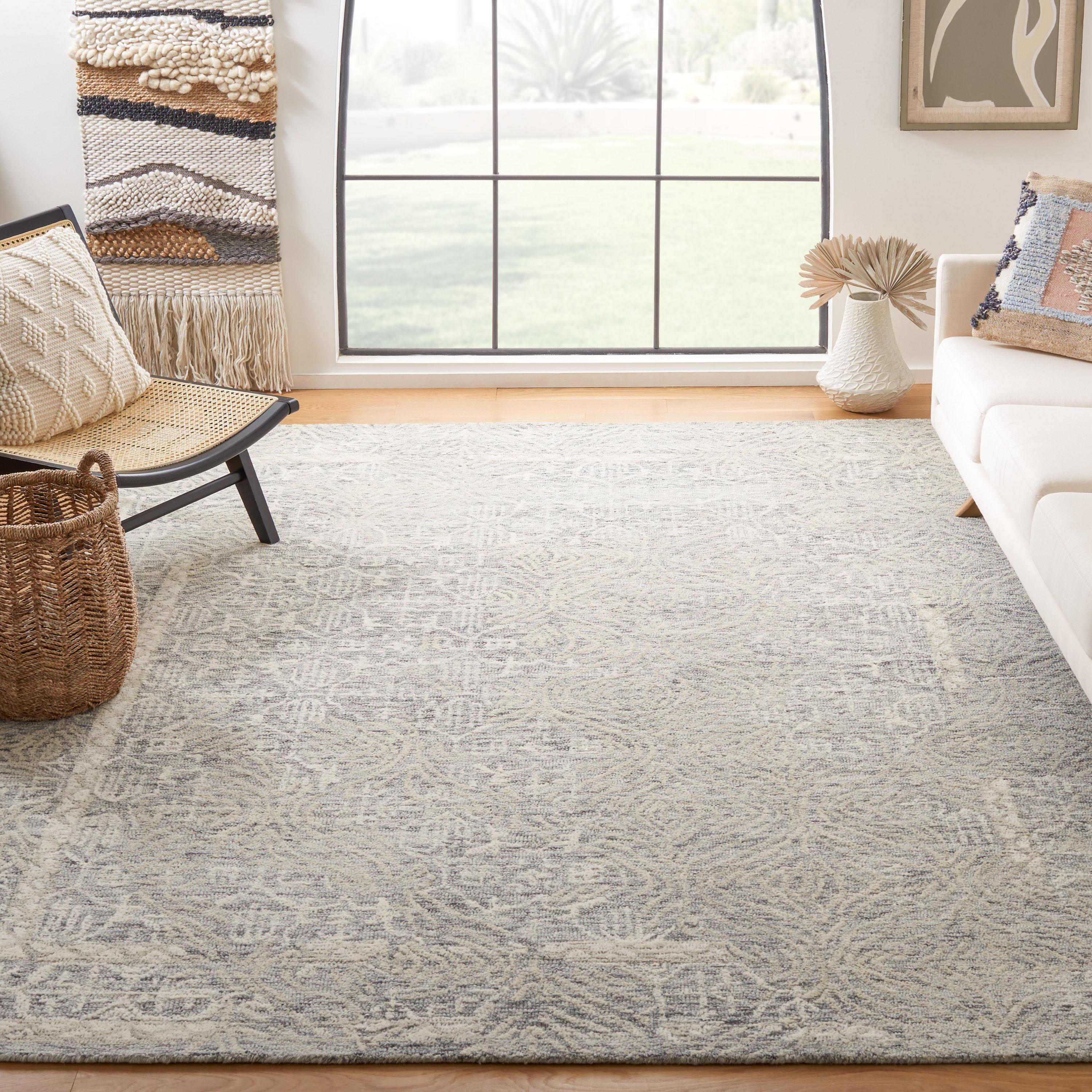 Metro MET905 Hand Tufted Area Rug - Gray/Ivory - 6'x6' - Safavieh.