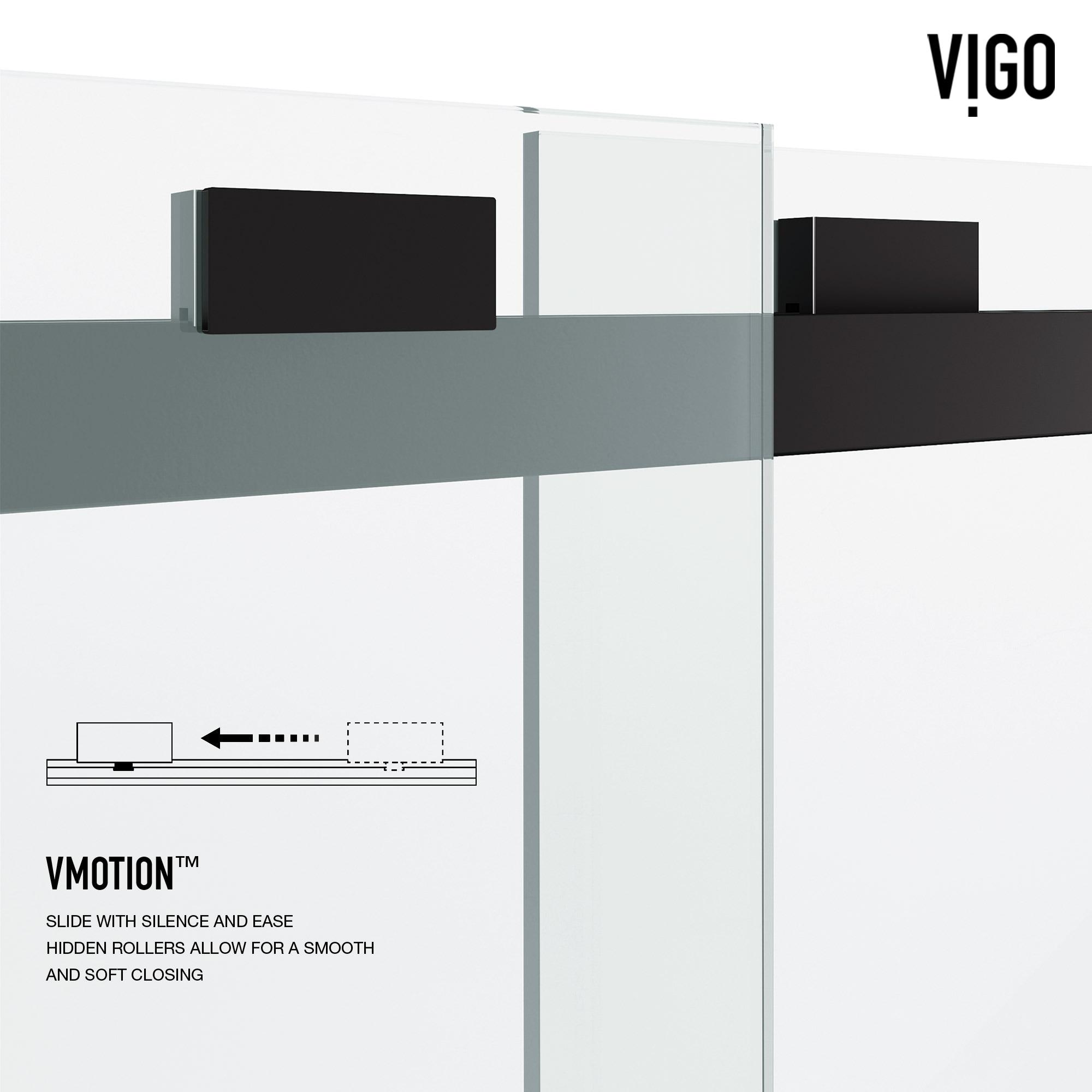 Houston 56-60" W x 76" H Sliding Frameless Shower Door with 3/8" Clear Glass