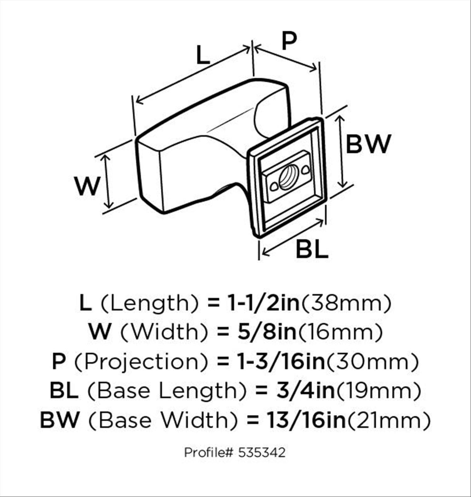 Mulholland 1 1/2" Length Bar Knob