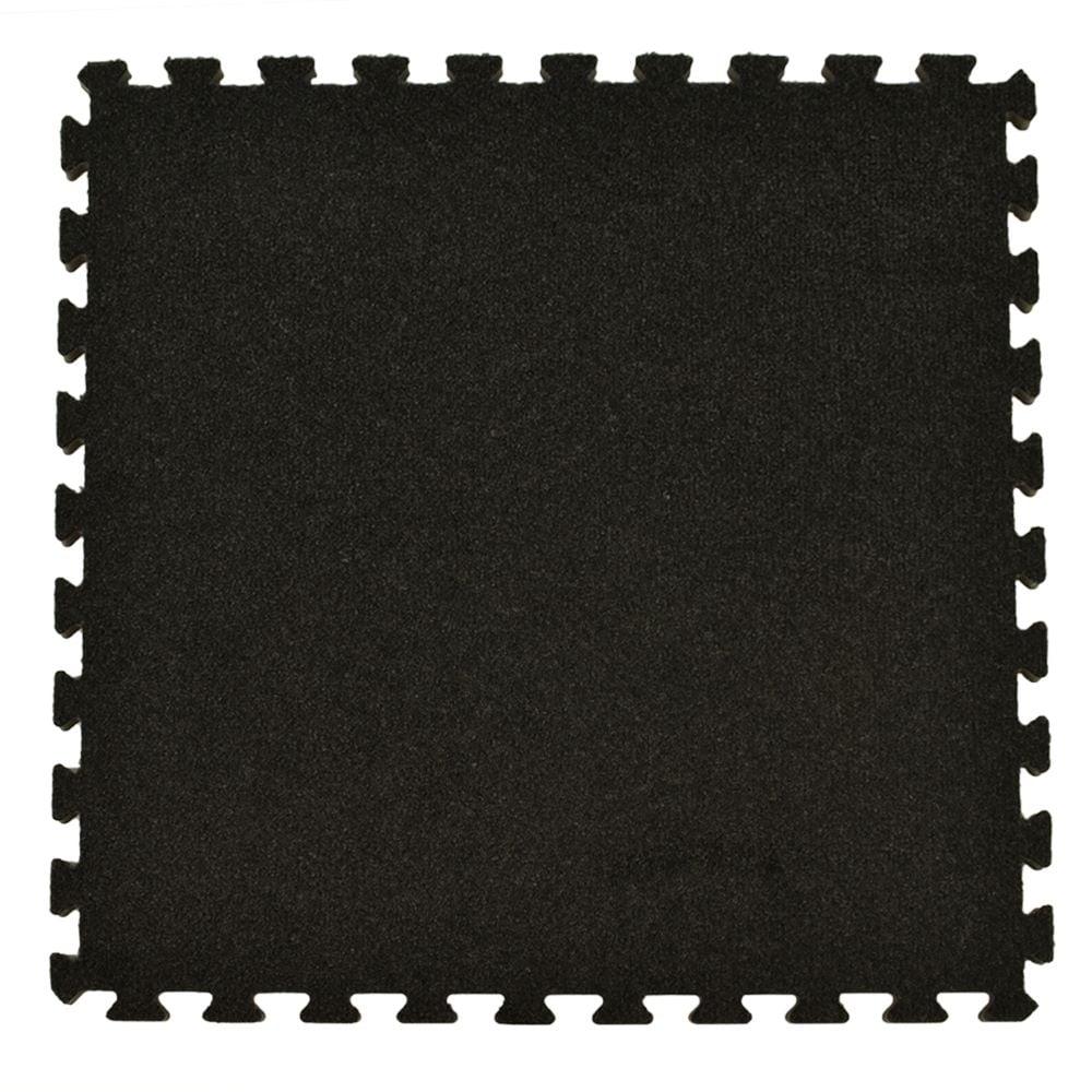 Charcoal 24" x 24" Interlocking Carpet Tiles with Foam Padding