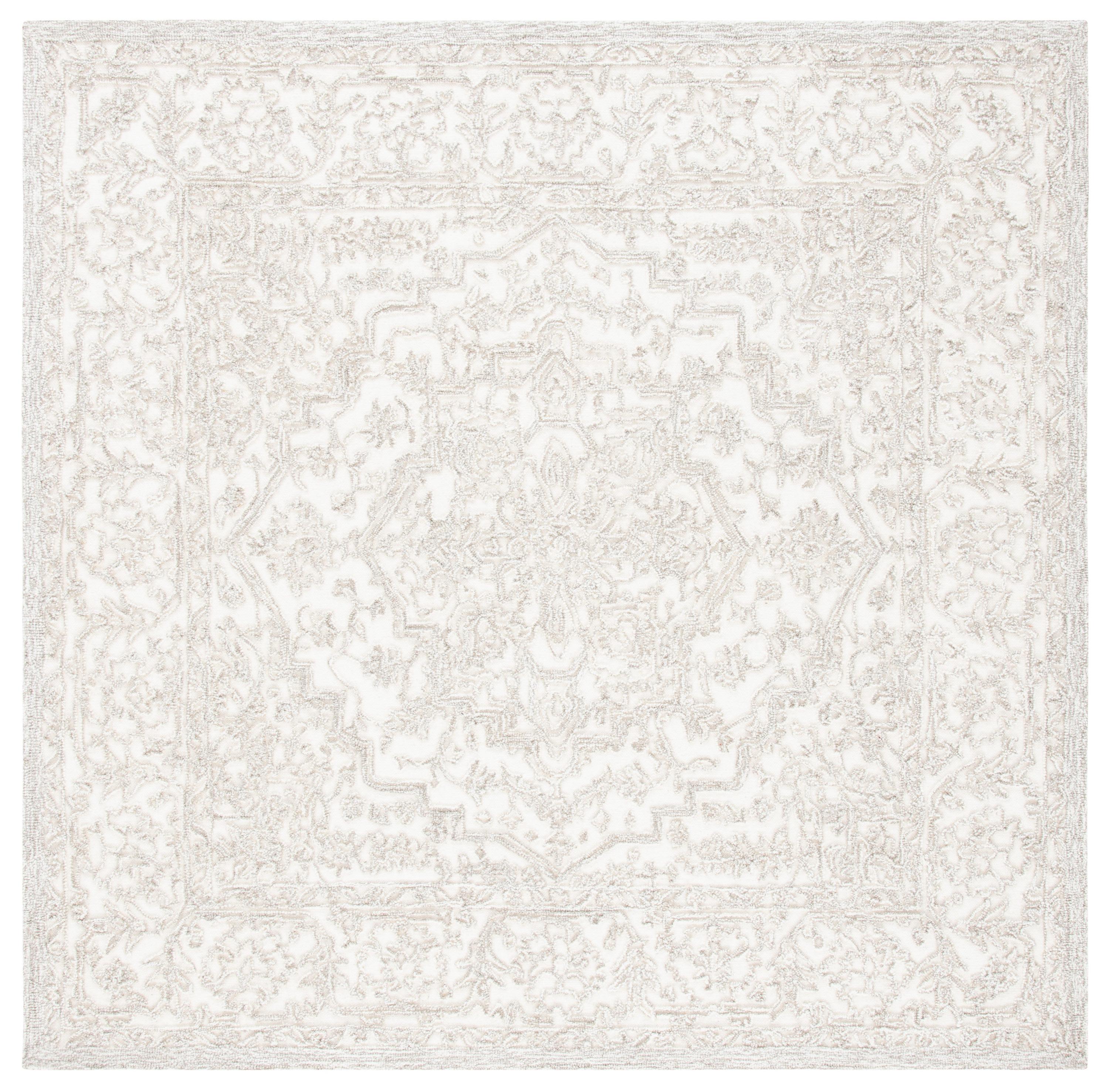 Trace TRC302 Hand Tufted Area Rug - Ivory/Natural - 6'x6' - Safavieh.