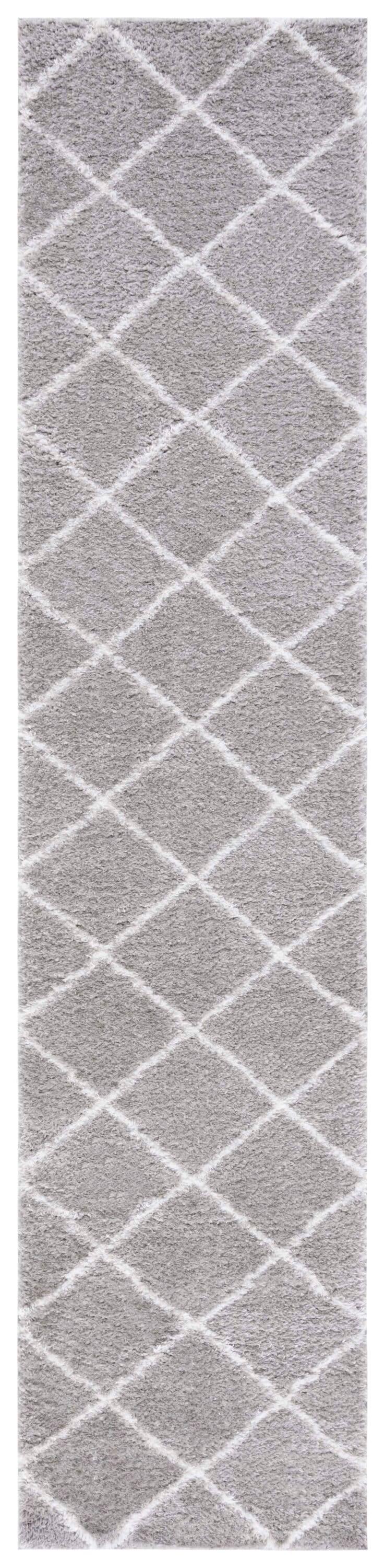 Tahoe Shag THO676 Power Loomed Indoor Runner Rug - Grey/White - 2'x9' - Safavieh
