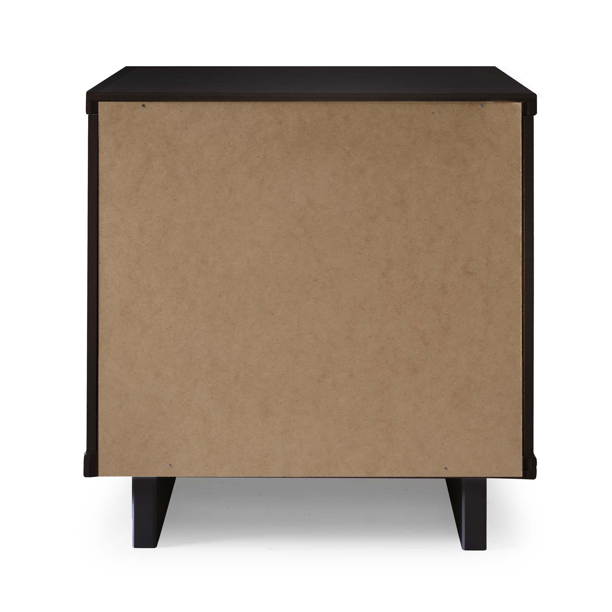 Granville Modern 2 Drawer Nightstand Black - Manhattan Comfort: Bedside Table with Storage, Painted Wood Finish