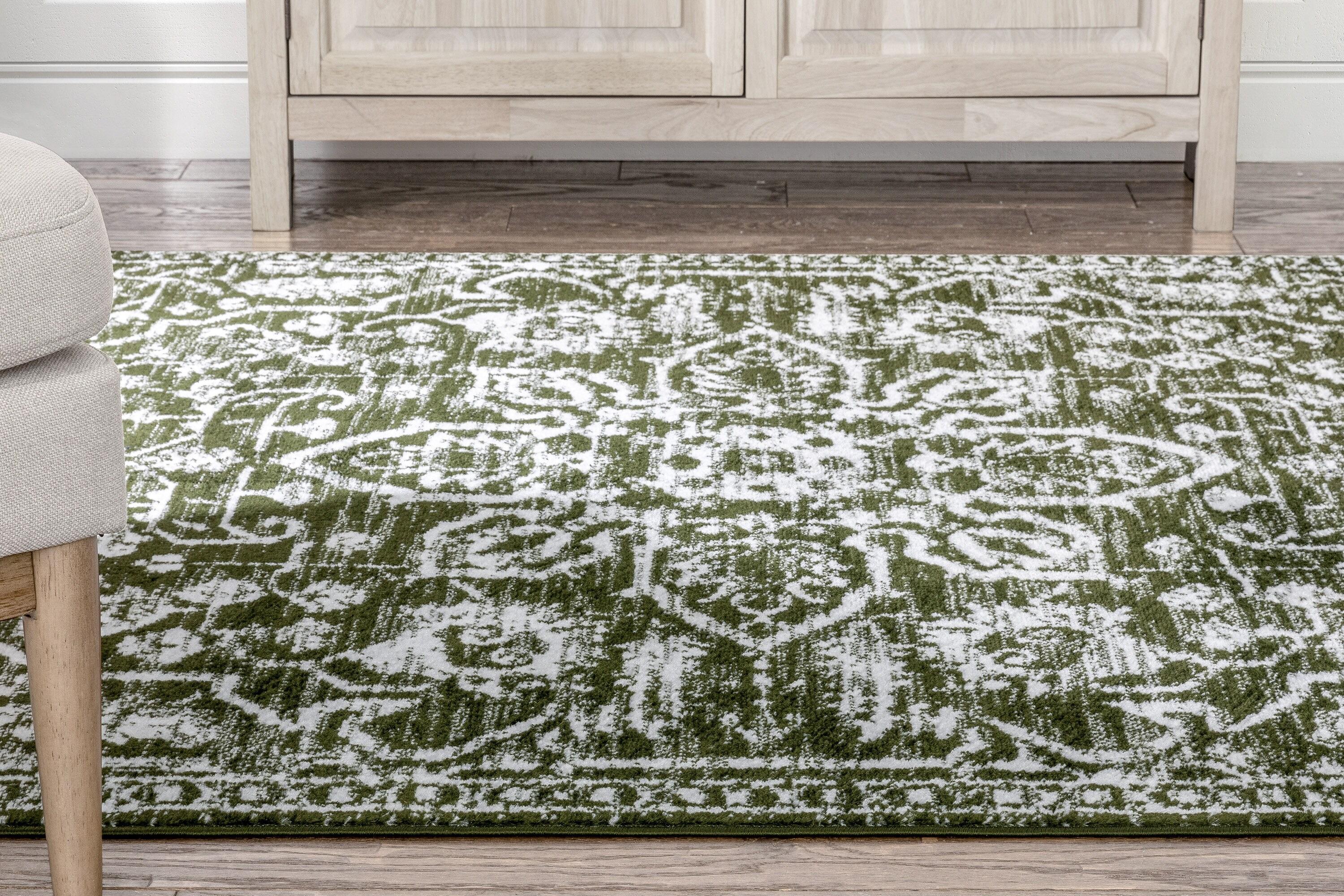 Well Woven Dazzle Disa Vintage Bohemian Oriental Floral Green 7'3" x 9'3" Area Rug