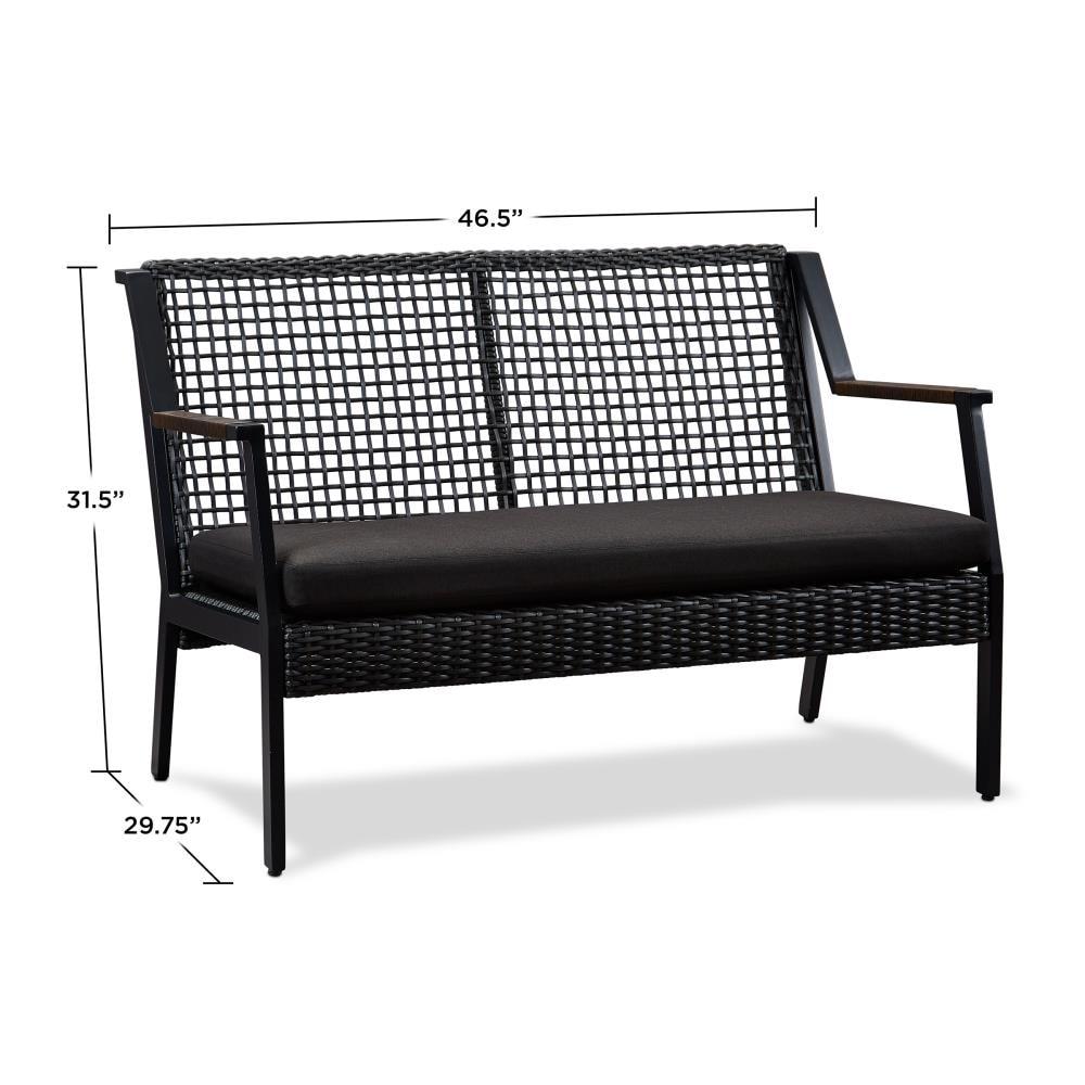 CALVIN 47" Wicker Outdoor Loveseat With Cushions by Real Flame