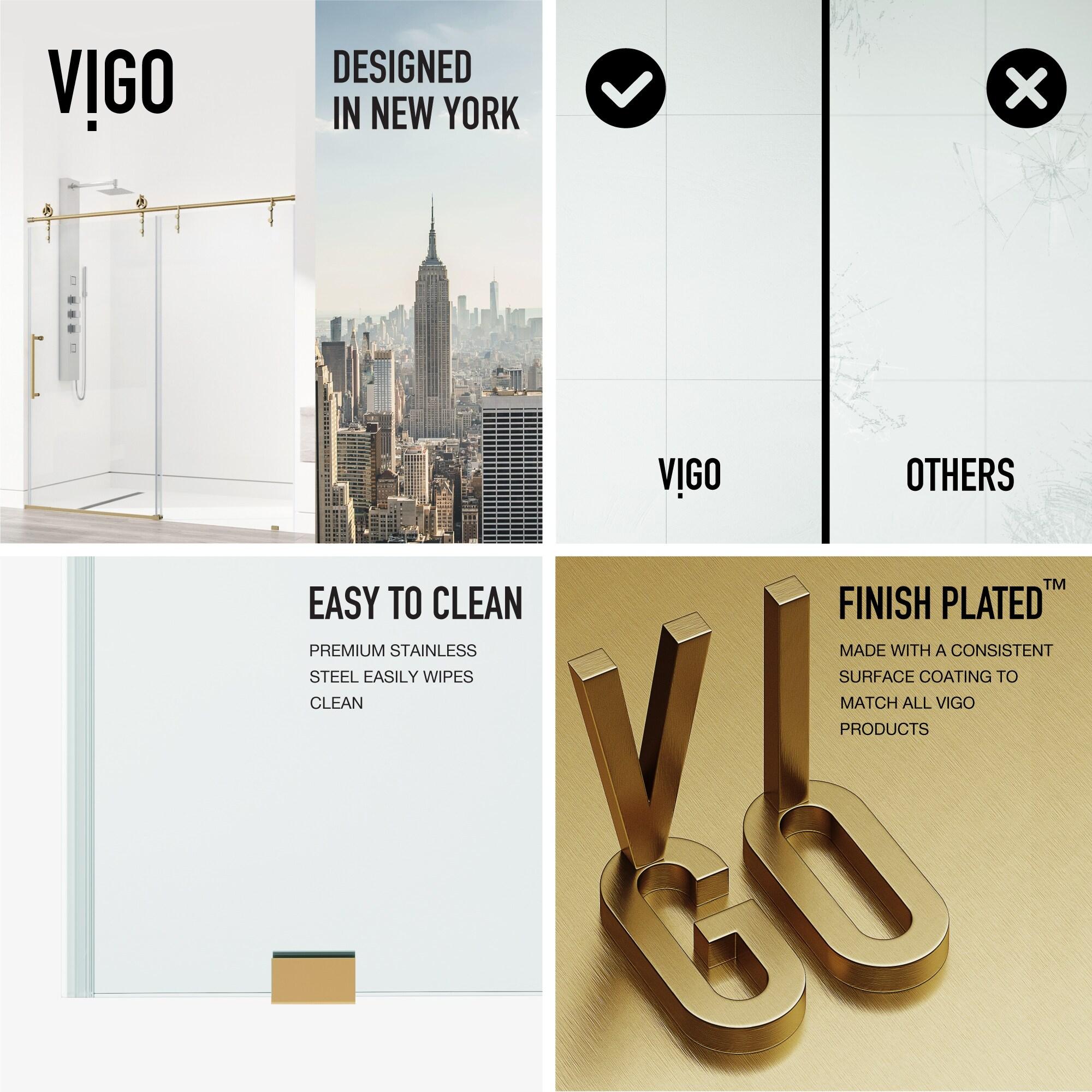 Hamilton 56-60" W x 78" H Sliding Frameless Shower Door with 3/8" Clear Glass