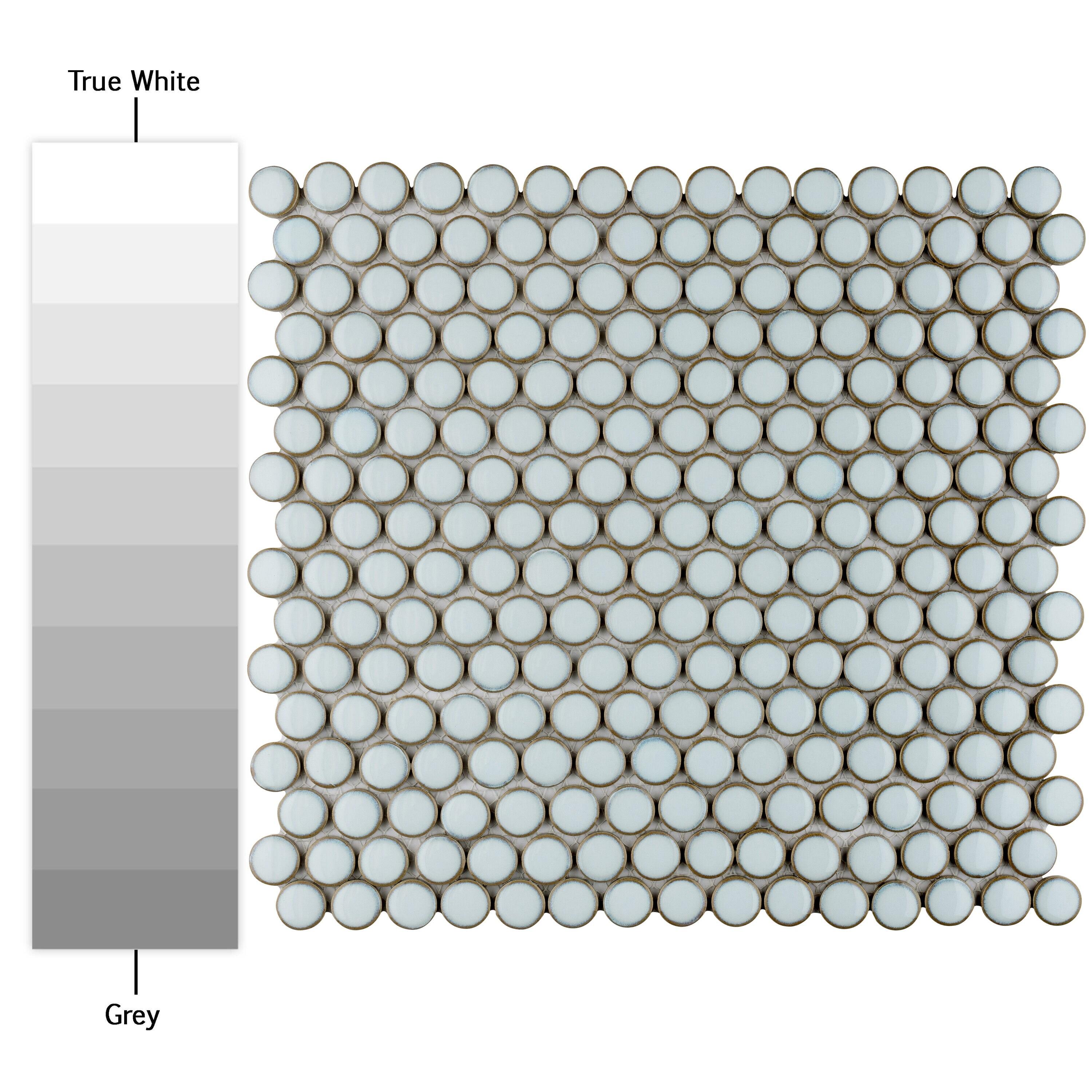 Merola Tile Hudson Penny Round 11-7/8 " x 12-5/8 " Porcelain Mosaic Floor & Wall Tile