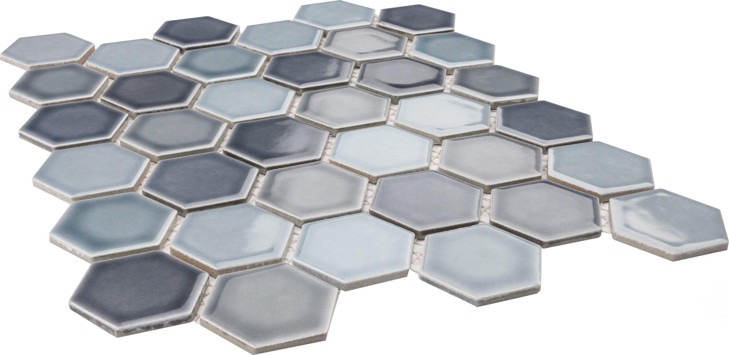 Merola Tile Hudson Due 2" Hex 10-7/8 " x 12-5/8 " Porcelain Mosaic Floor and Wall Tile