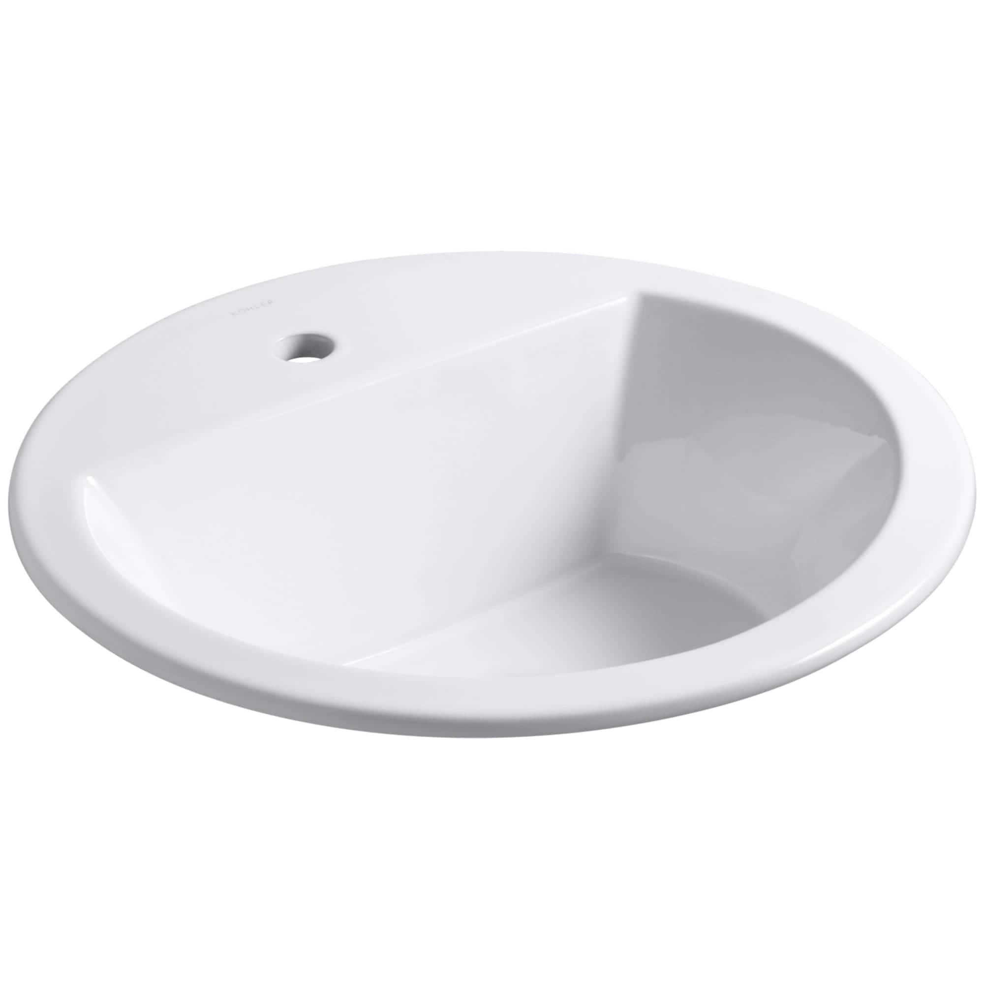 Bryant Ceramic Circular Drop-In Bathroom Sink with Overflow