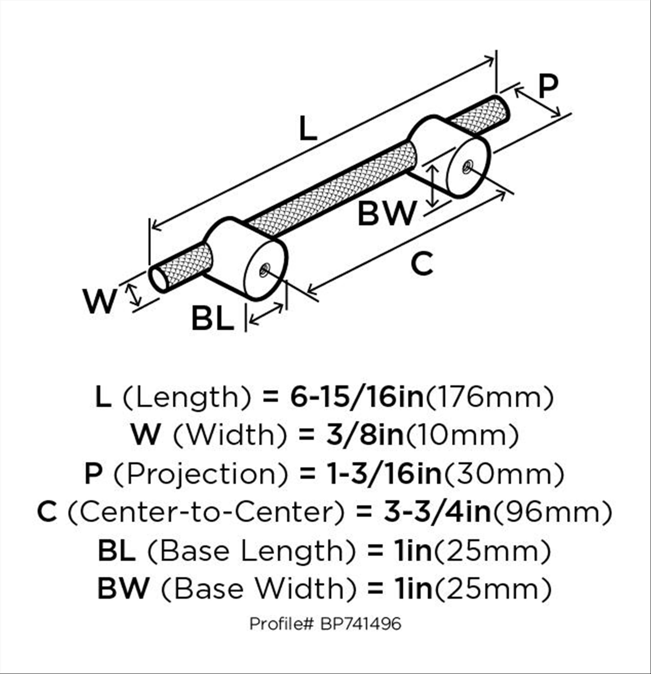 Transcendent 3 3/4" Center to Center Bar Pull