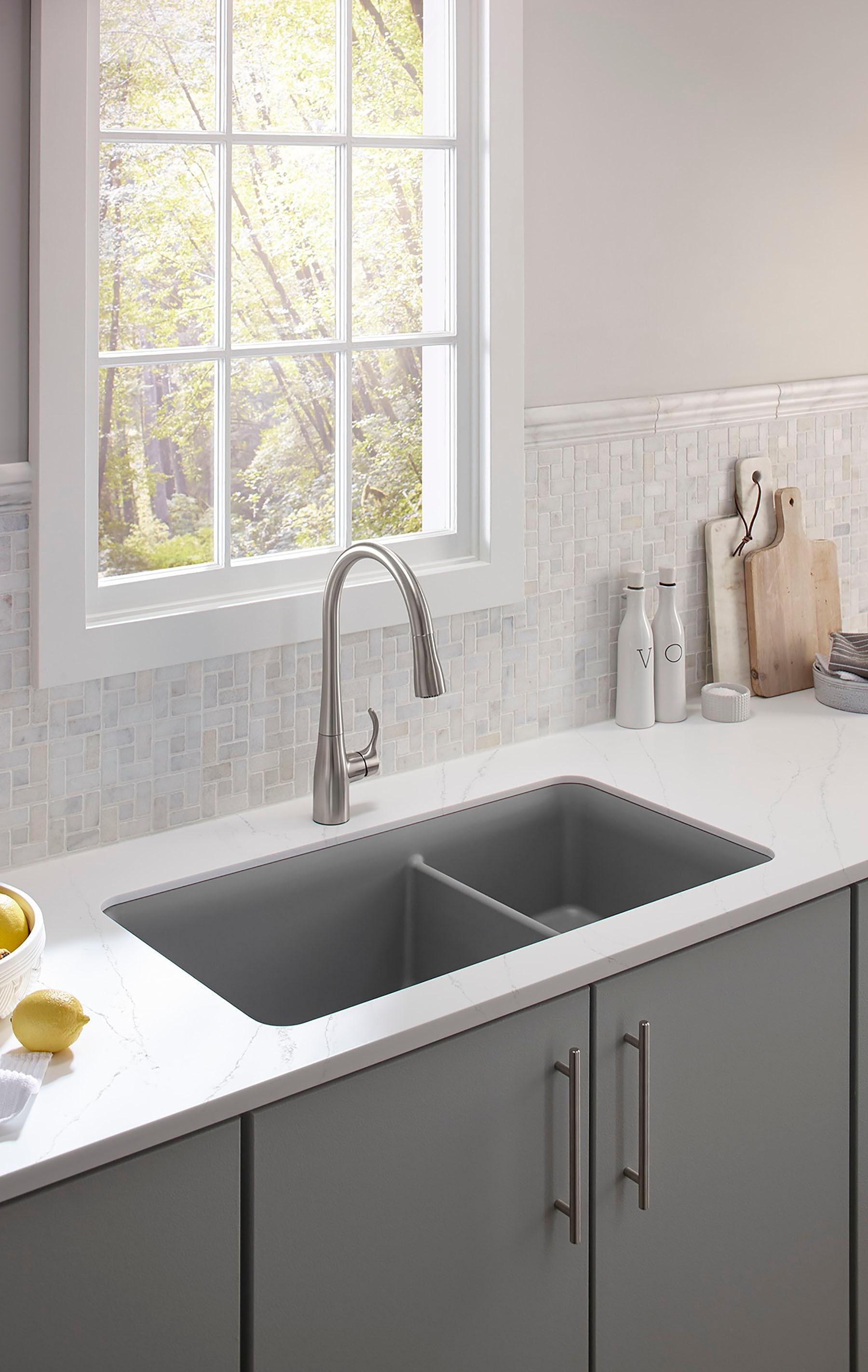 Cairn® 34" L x 18" W Double Basin Undermount with Accessories