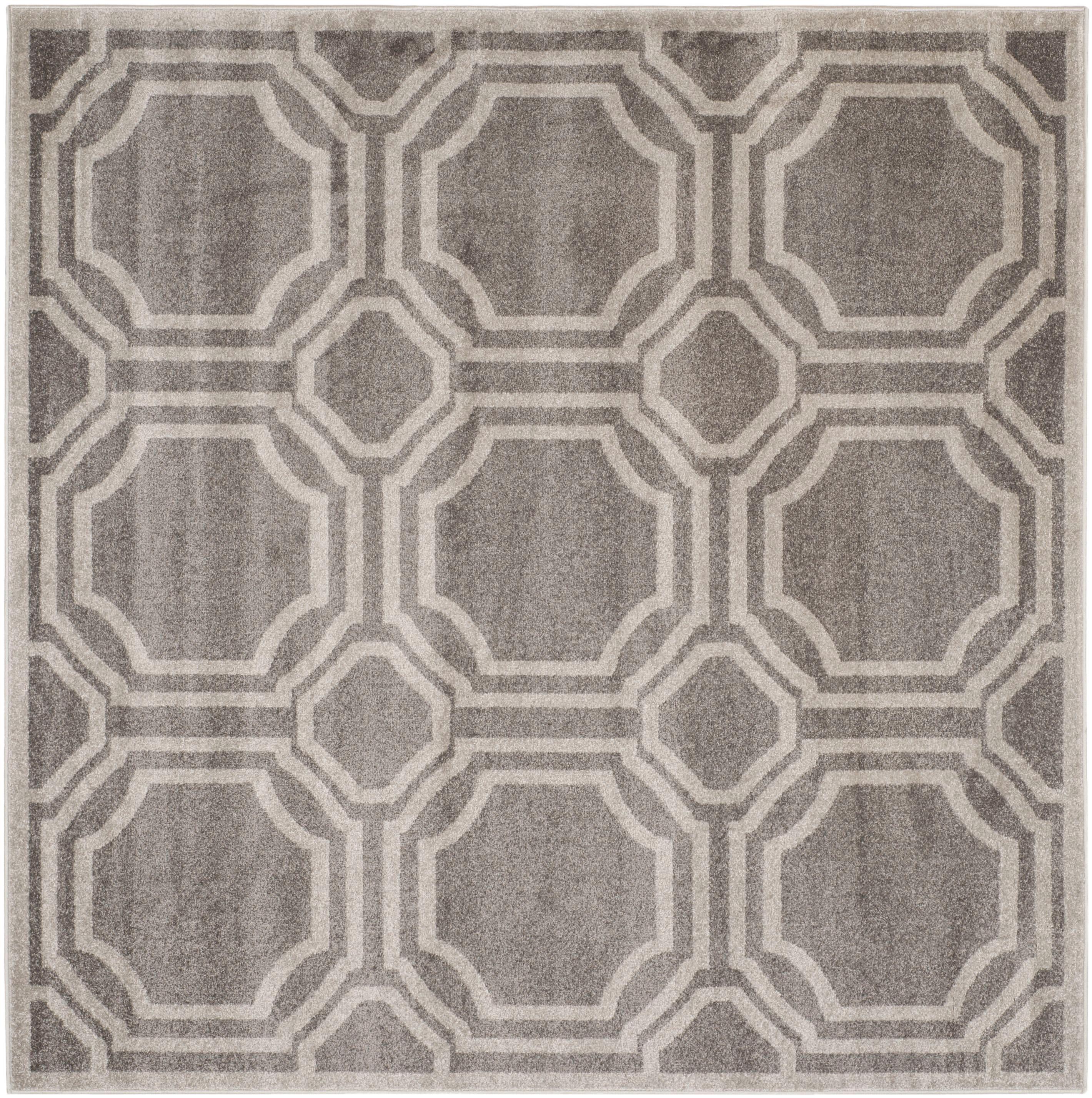 Amherst AMT411 Power Loomed Area Rug - Grey/Light Grey - 7'x7' - Safavieh.