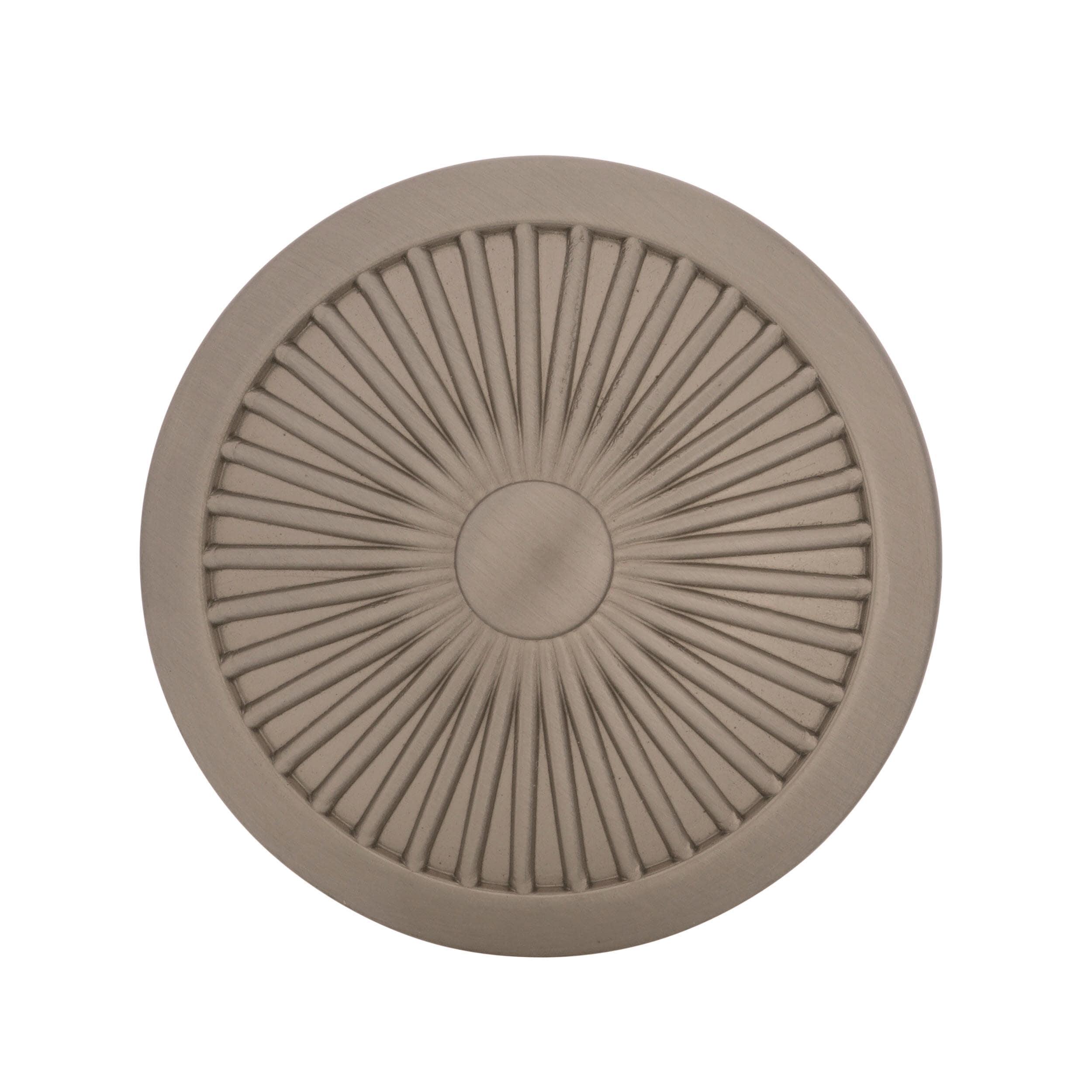 Satin Nickel Round Cabinet Knob with Mounting Hardware