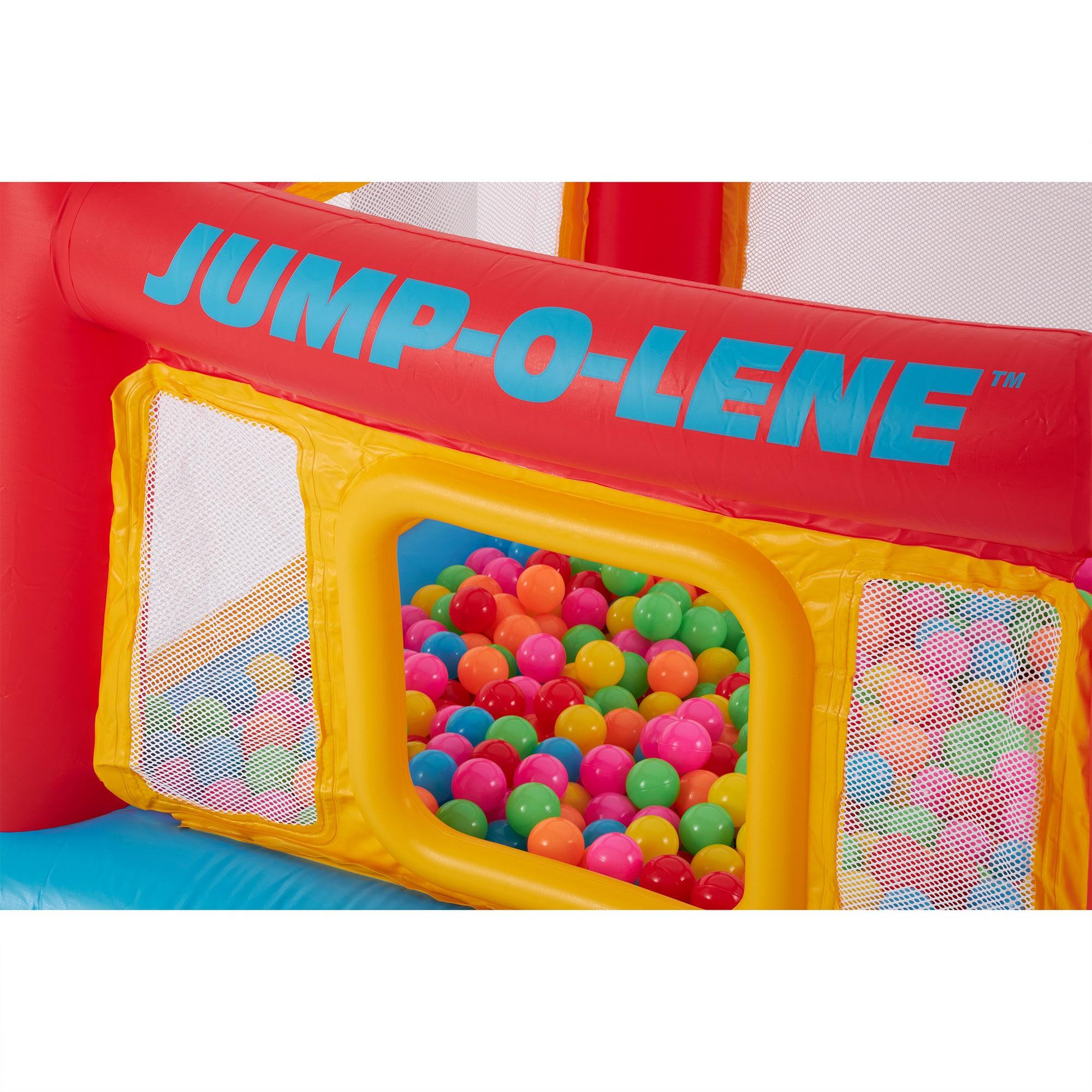 Intex Inflatable Jump-O-Lene Indoor or Outdoor Playhouse Trampoline Bounce Castle House with Crawl-Thru Door and Net for Kids Ages 3-6